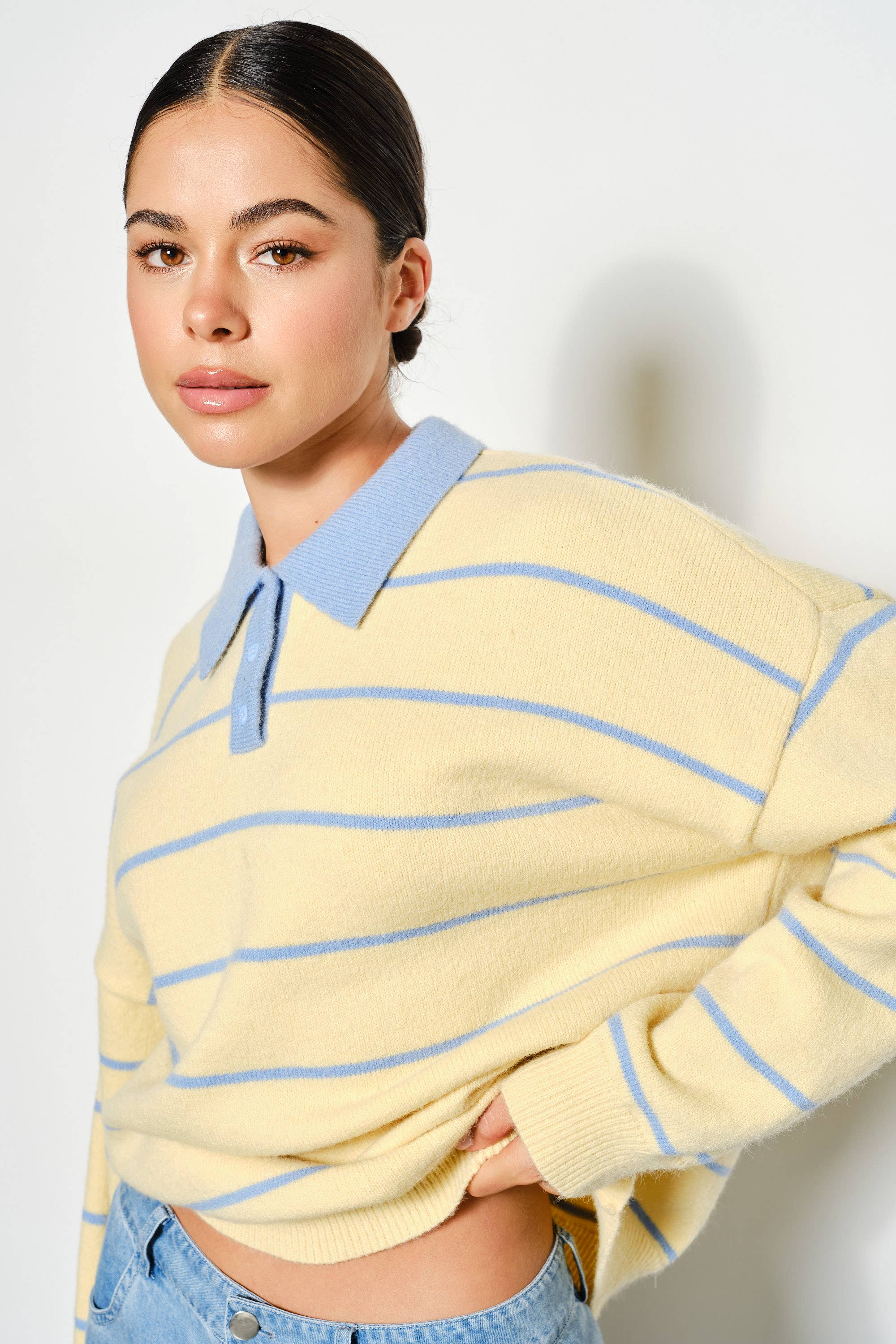 JOANNA STRIPED RUGBY SWEATER