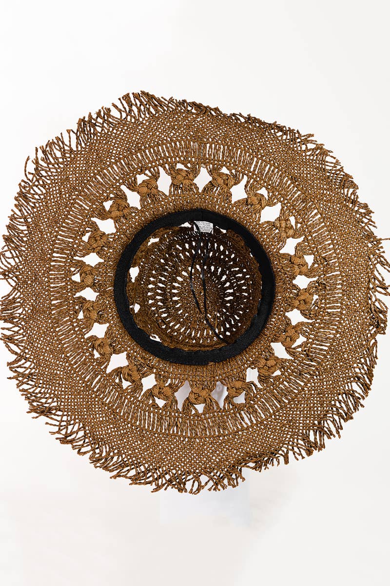 Intricate Straw Braided Sun Hat