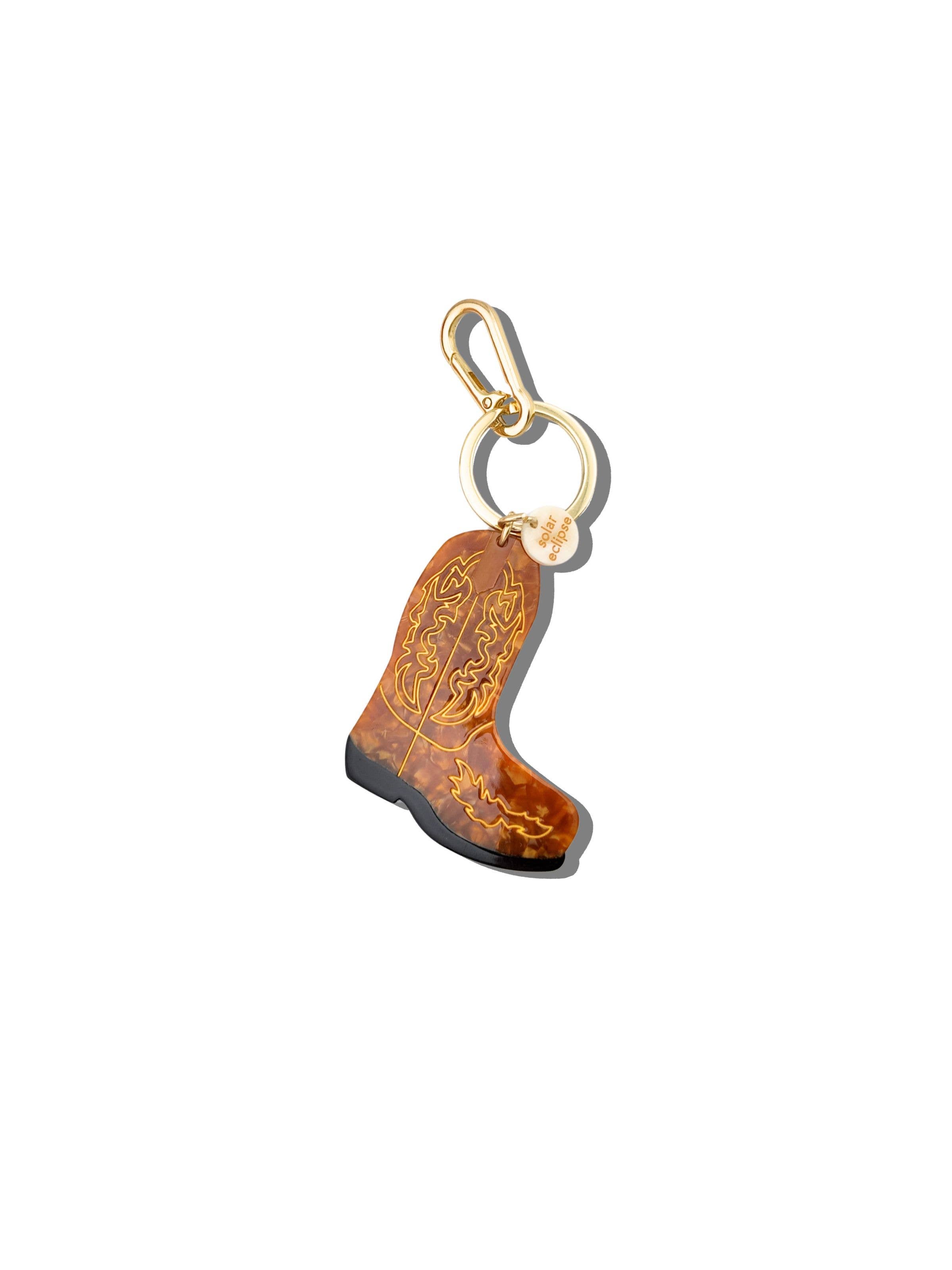Hand-painted Cowboy Boot Bag Charm & Keychain