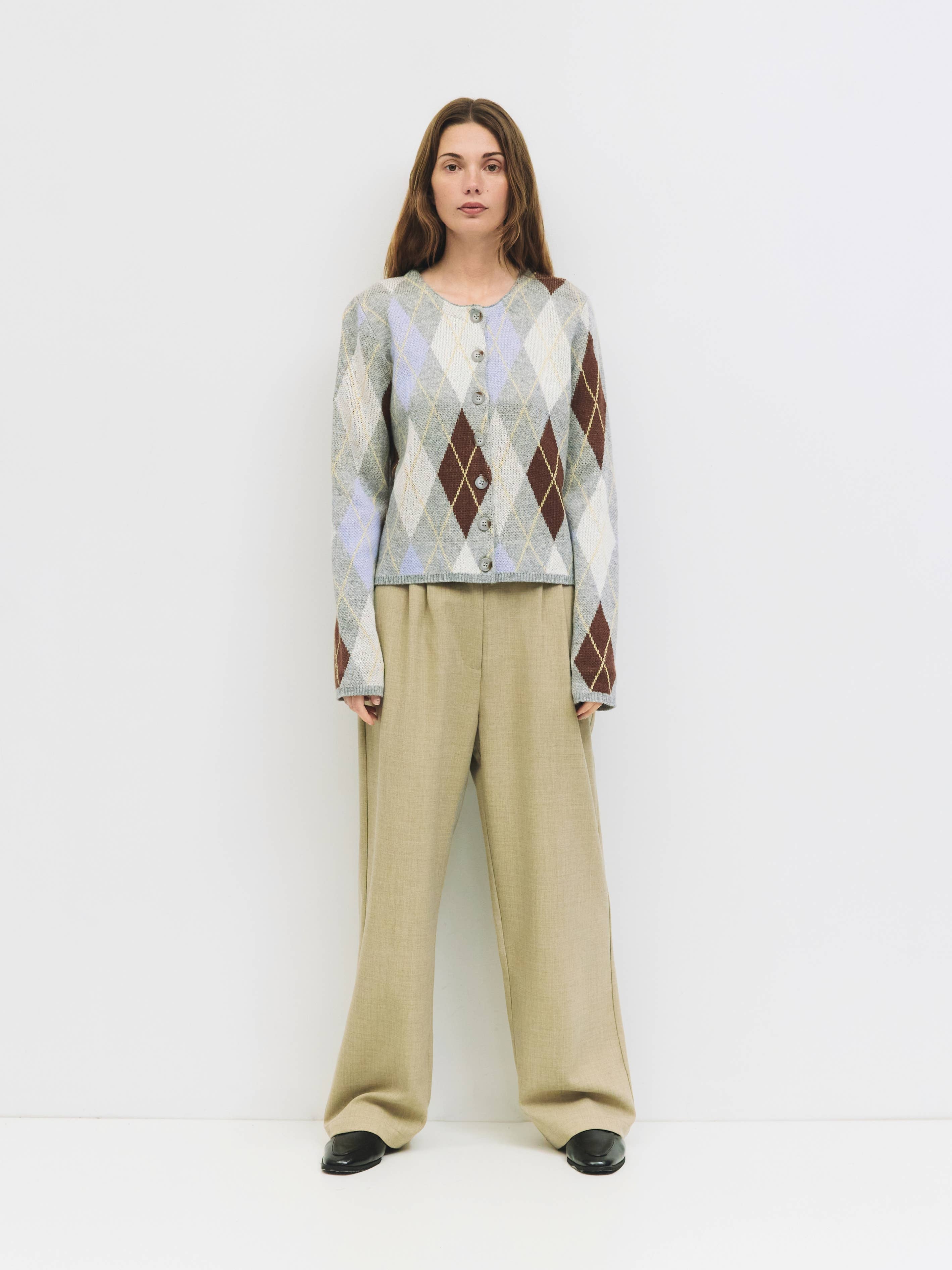 The Gayle Cardigan | Argyle Knit Cardigan