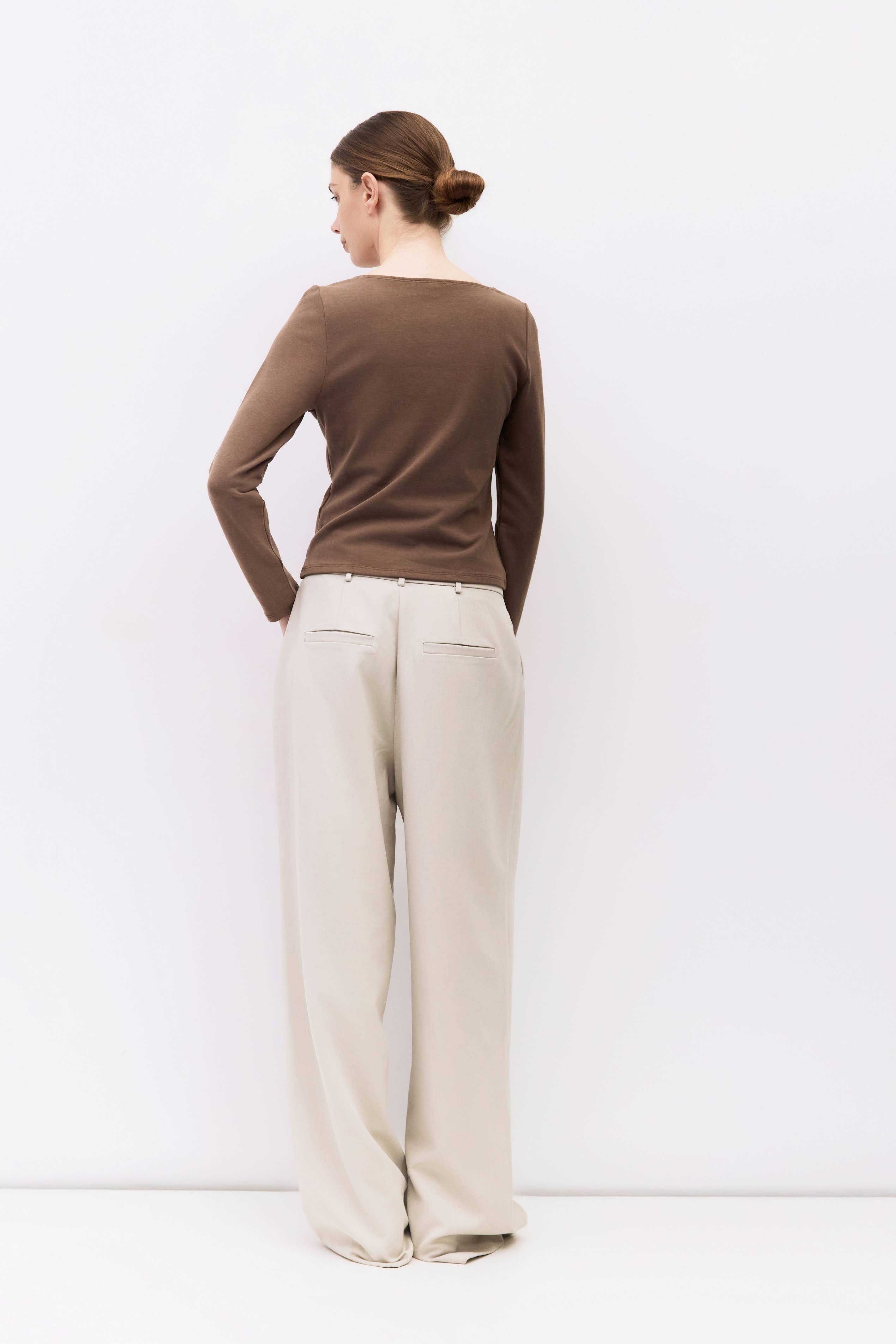 The Martina Top | Wide Neck Long Sleeve Top