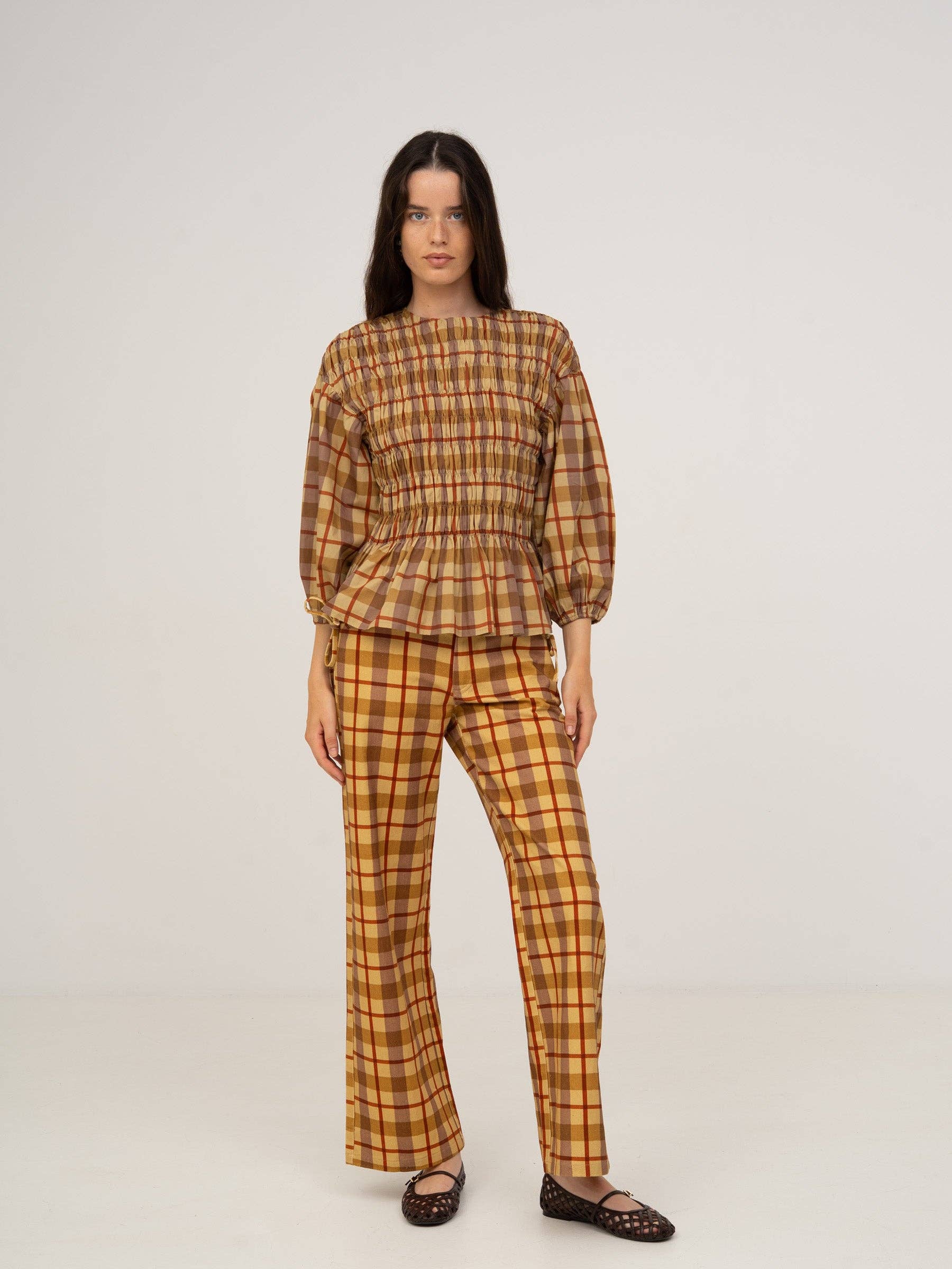 Tartine Plaid Print Jeans