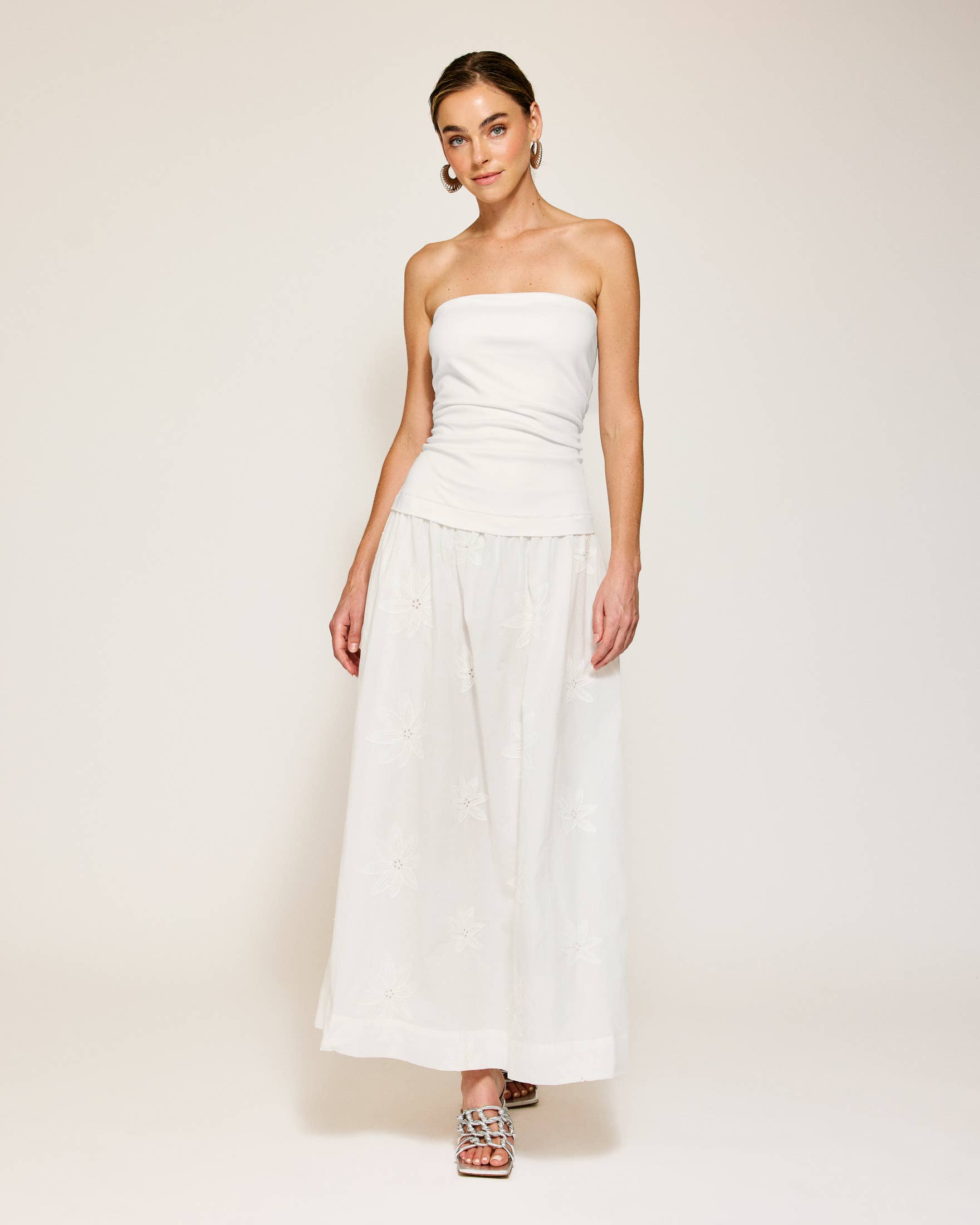 EMBERLY MIX-MEDIA DRESS