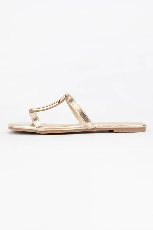 BARSA-01 GOLDEN EMBELLISHMENT DOUBLE STRAP SANDAL