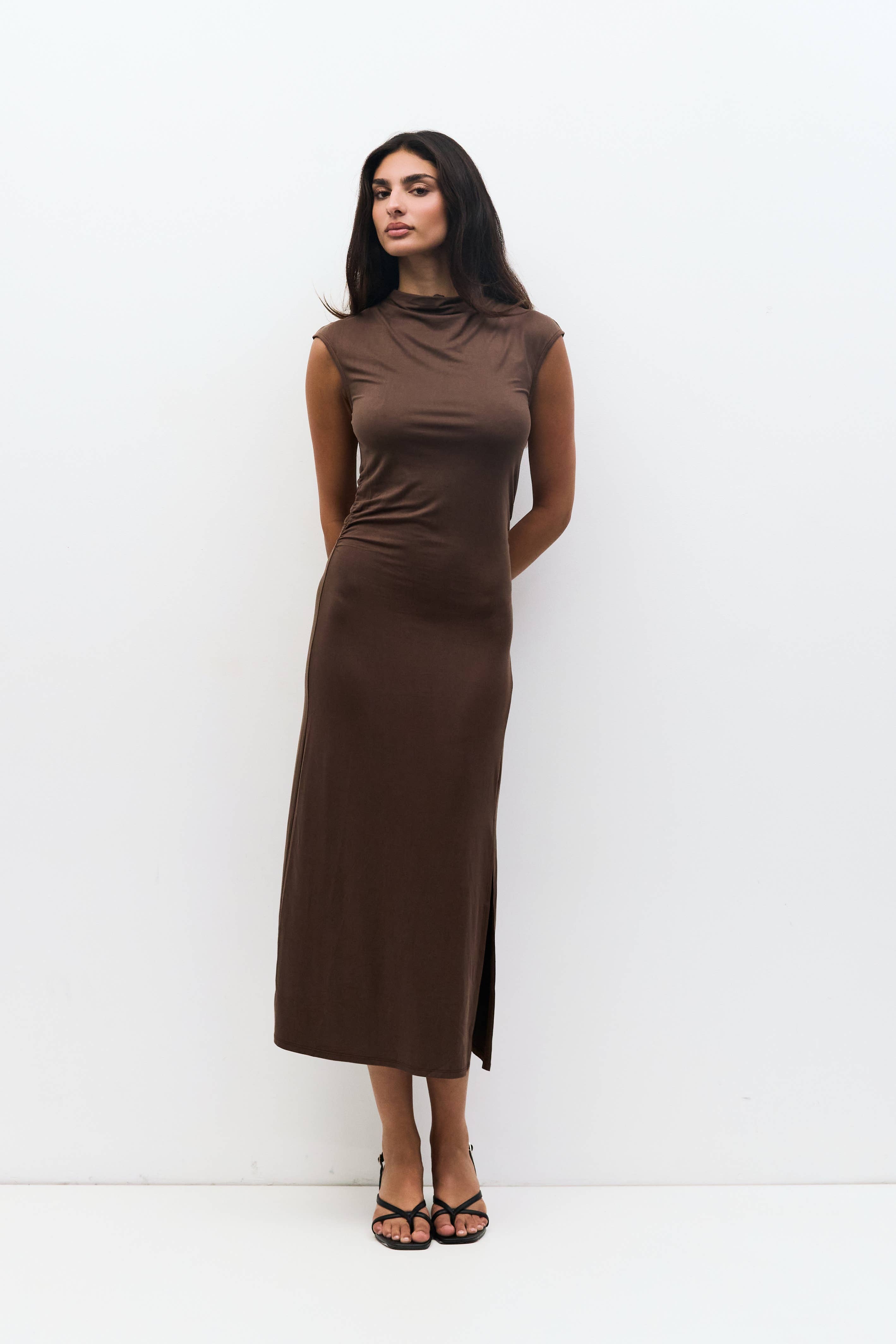 The Felicia Dress | Cowl Mock Neck Bodycon Dress