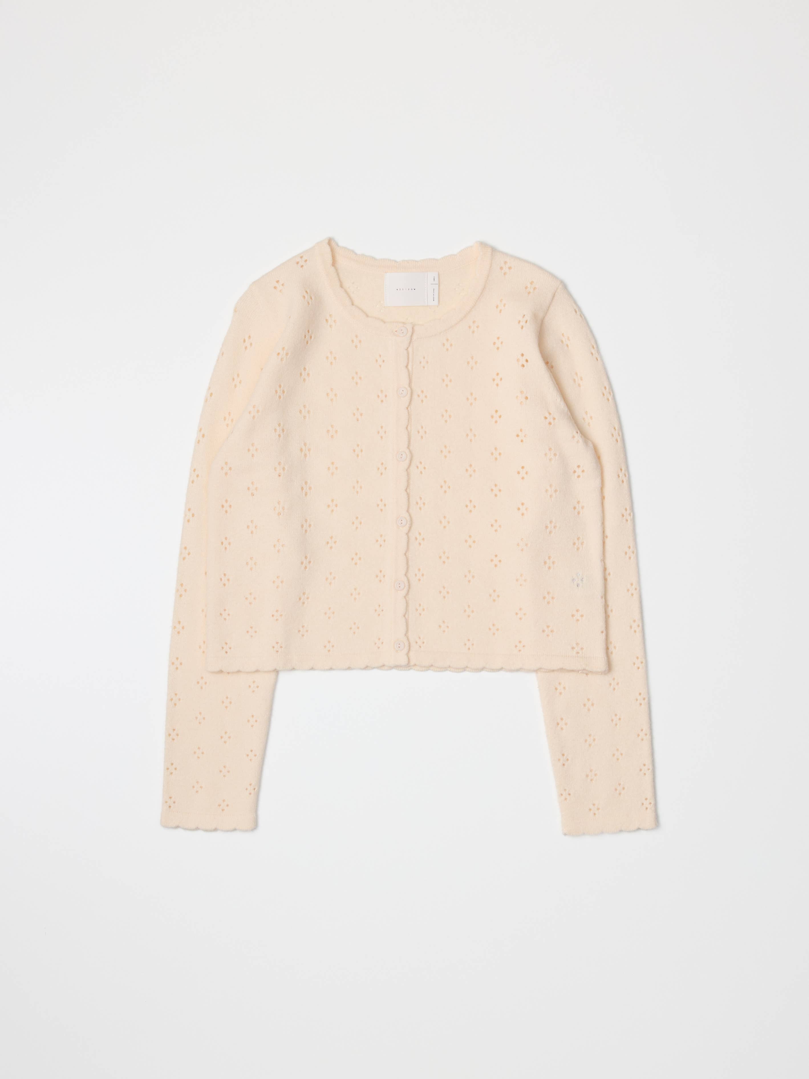 The Carmela Cardigan | Scalloped Pointelle Cardigan