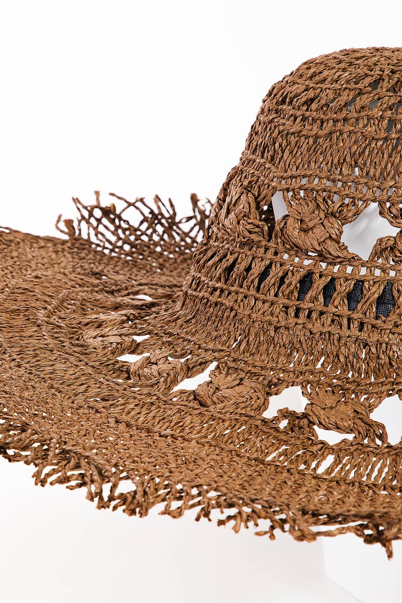 Intricate Straw Braided Sun Hat