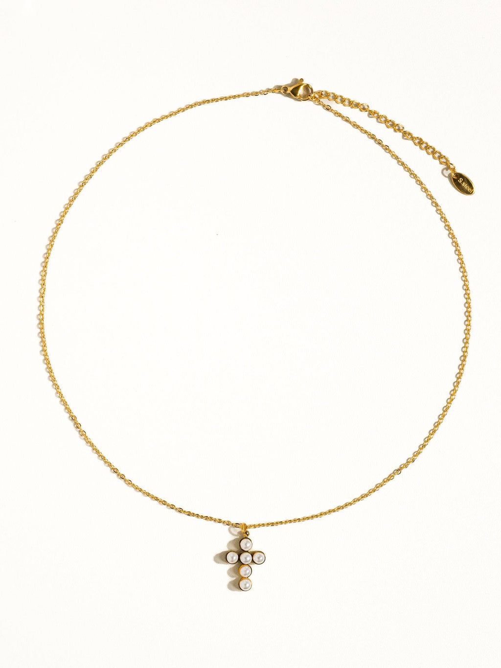 FAITH PEARL CROSS NECKLACE