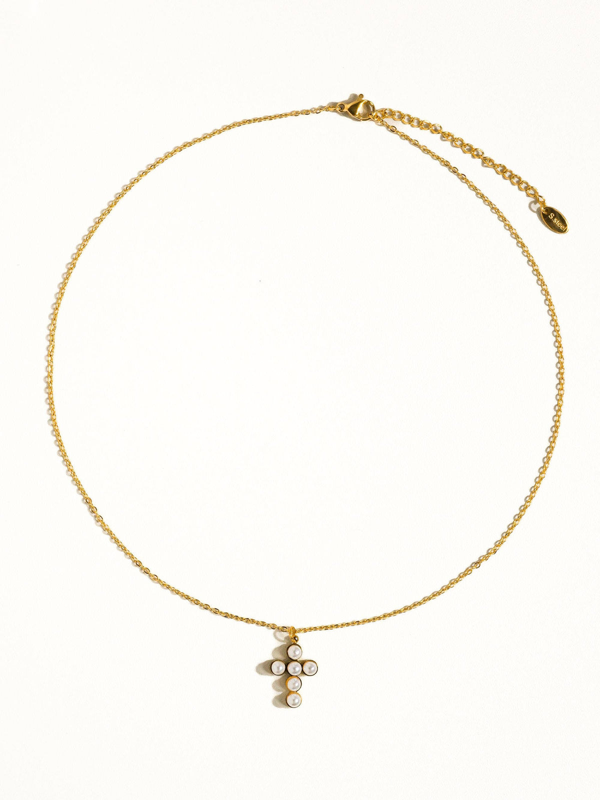 FAITH PEARL CROSS NECKLACE