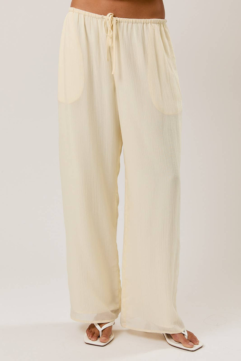 MID RISE WIDE LONG PANTS