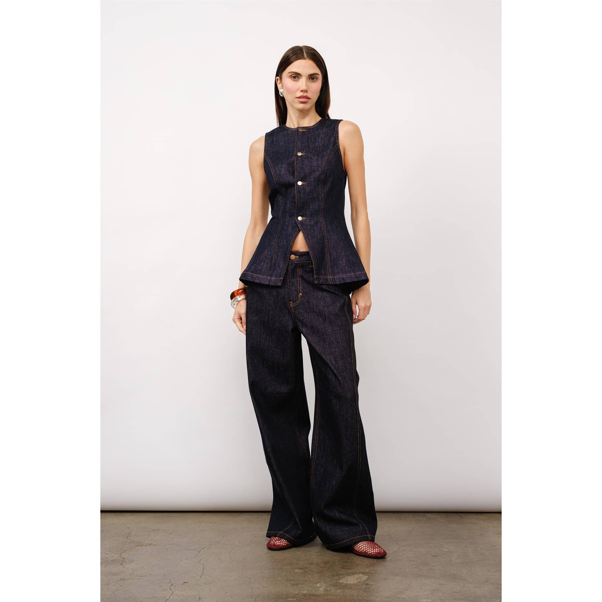 Scarlett Tailored Denim Vest
