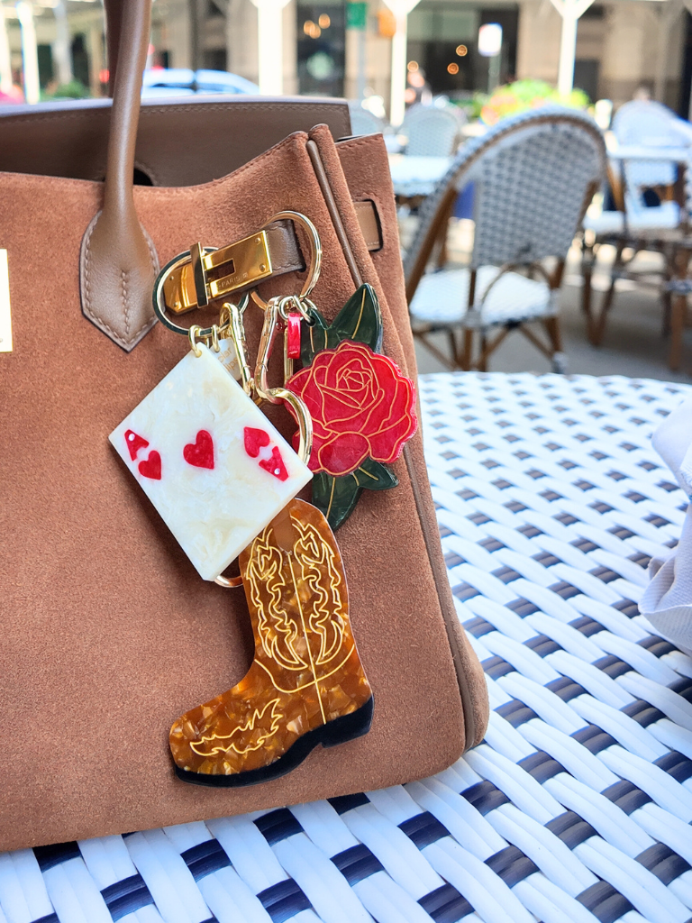 Hand-painted Cowboy Boot Bag Charm & Keychain