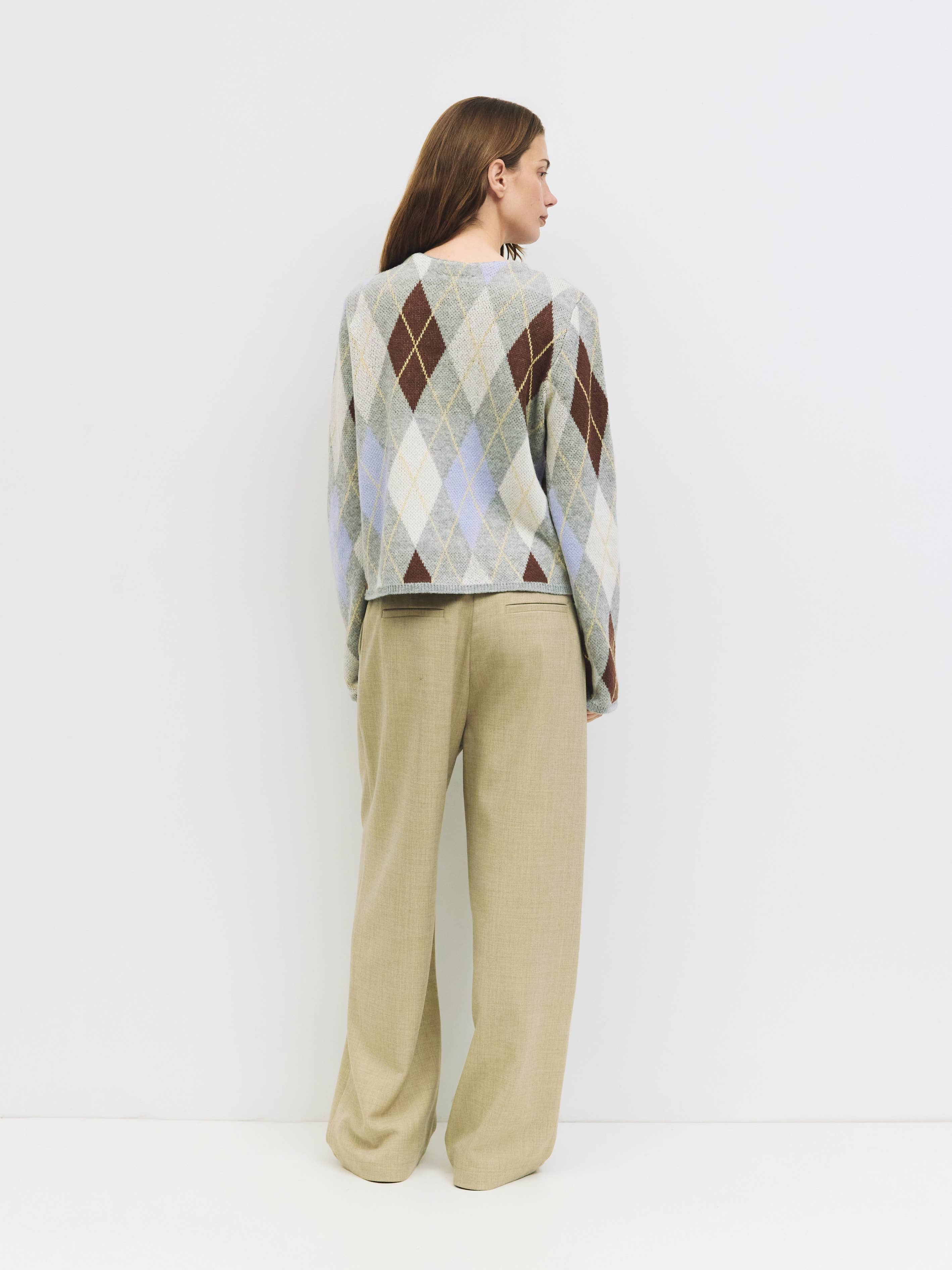 The Gayle Cardigan | Argyle Knit Cardigan