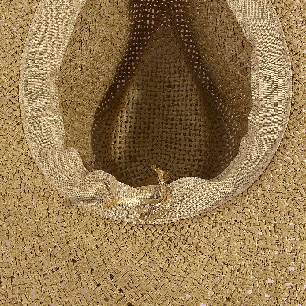 STRAW COWRIE SHELL BAND COWBOY HAT