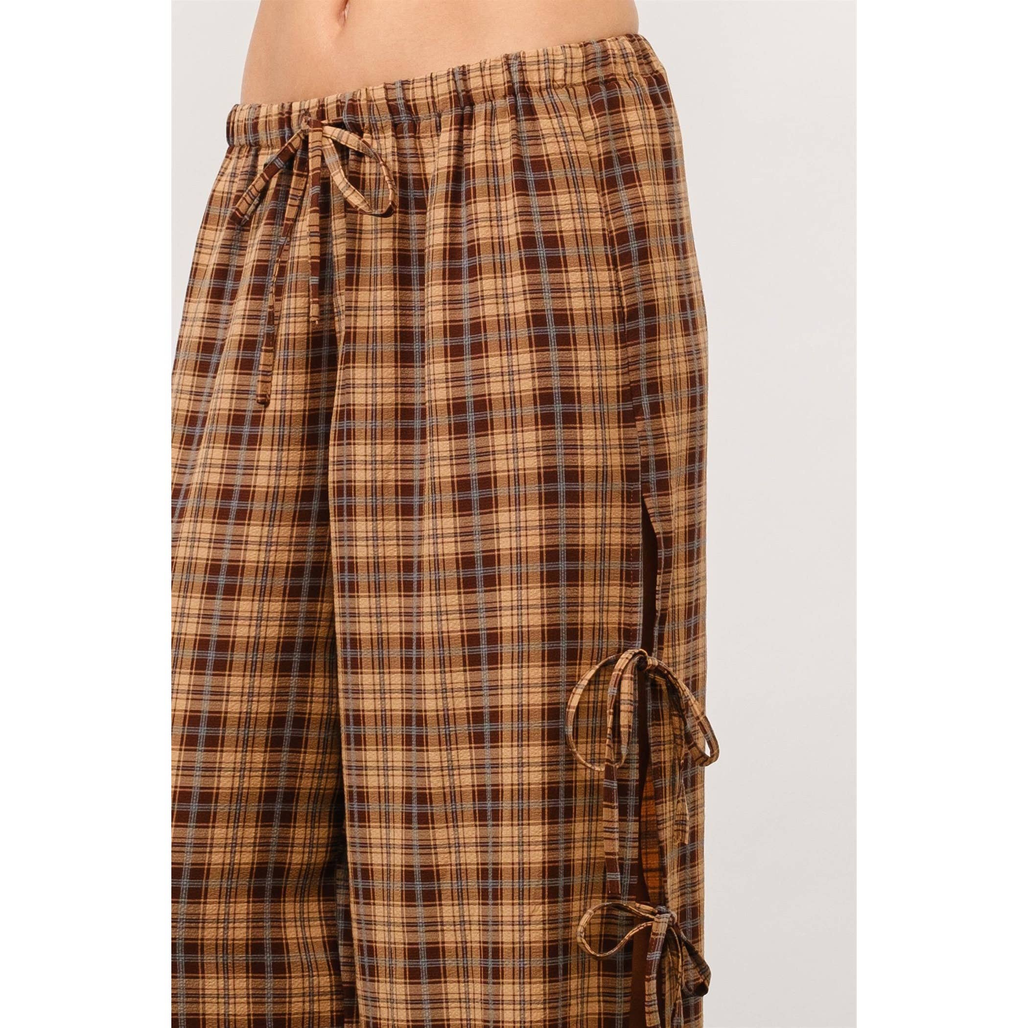 Elina Side Tie Elastic Drawstring Long Pants