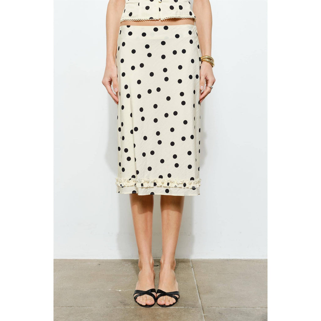 DEMI RUFFLE TRIM MIDI SKIRTemi Ruffle Trim Midi Skir