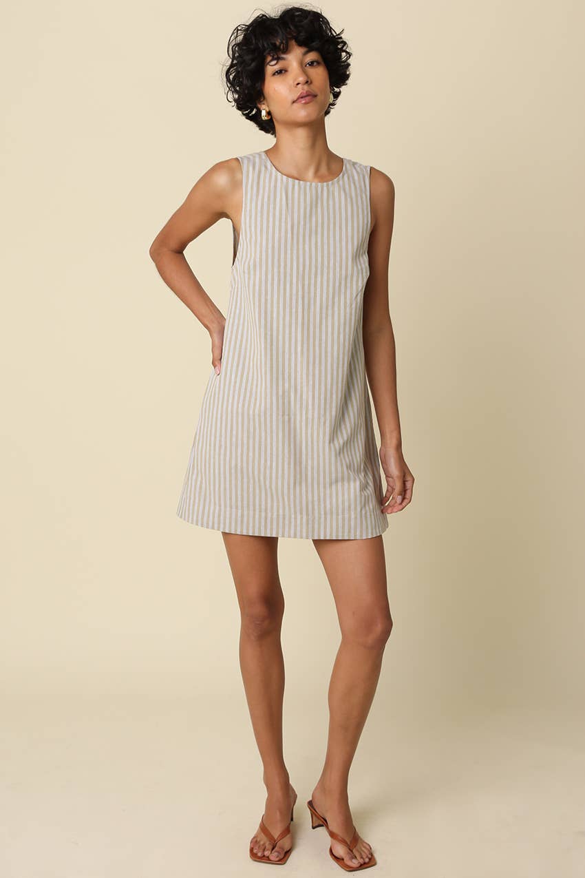 CHARIS STRIPE OPEN0BACK MINI DRESS