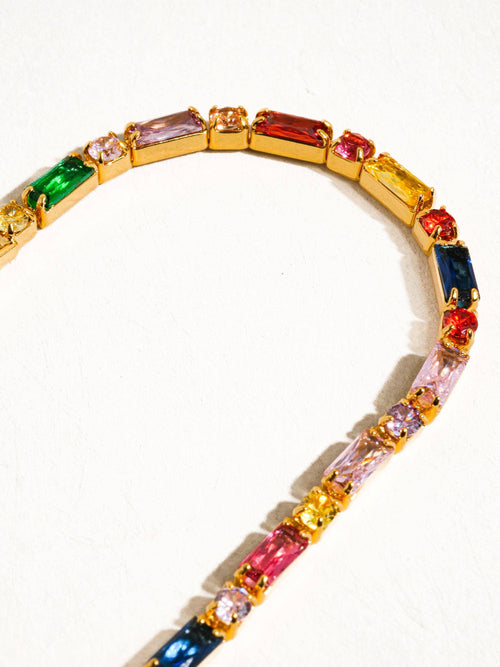 18K GOLD MULTICOLOR CHAIN BRACELET