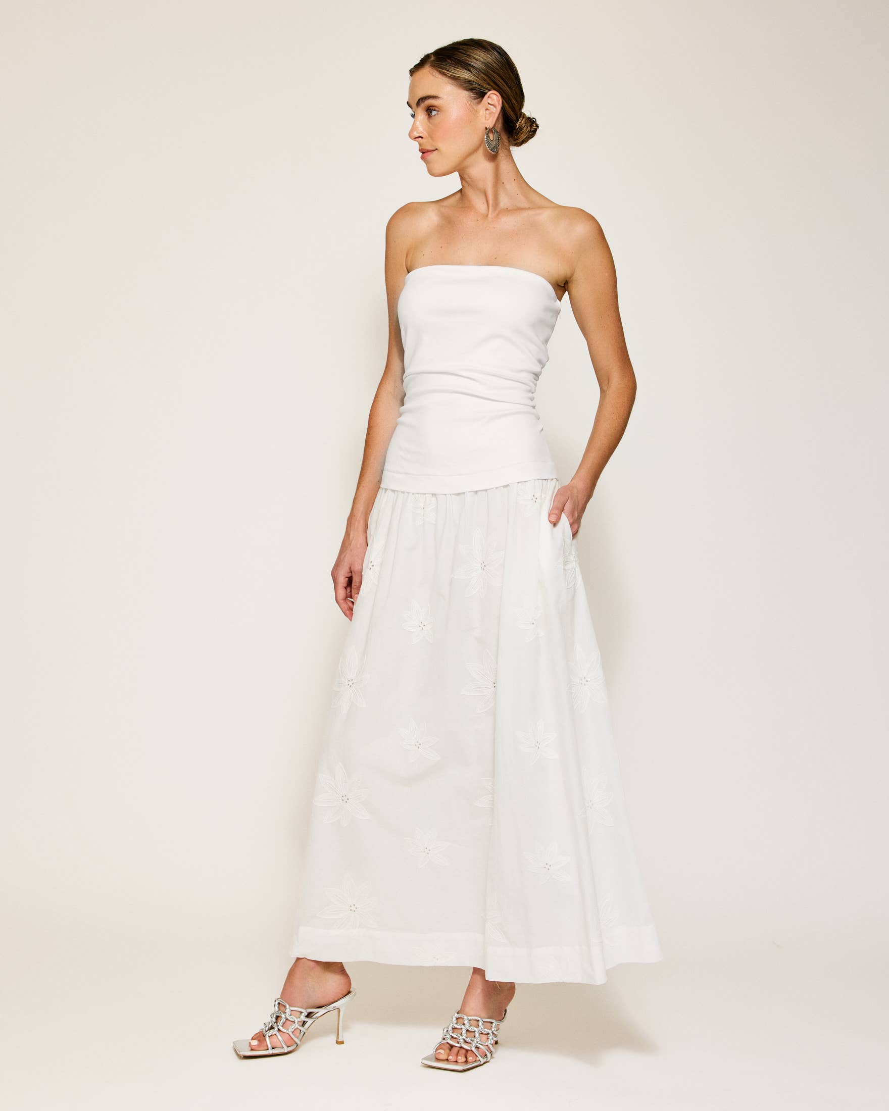 EMBERLY MIX-MEDIA DRESS