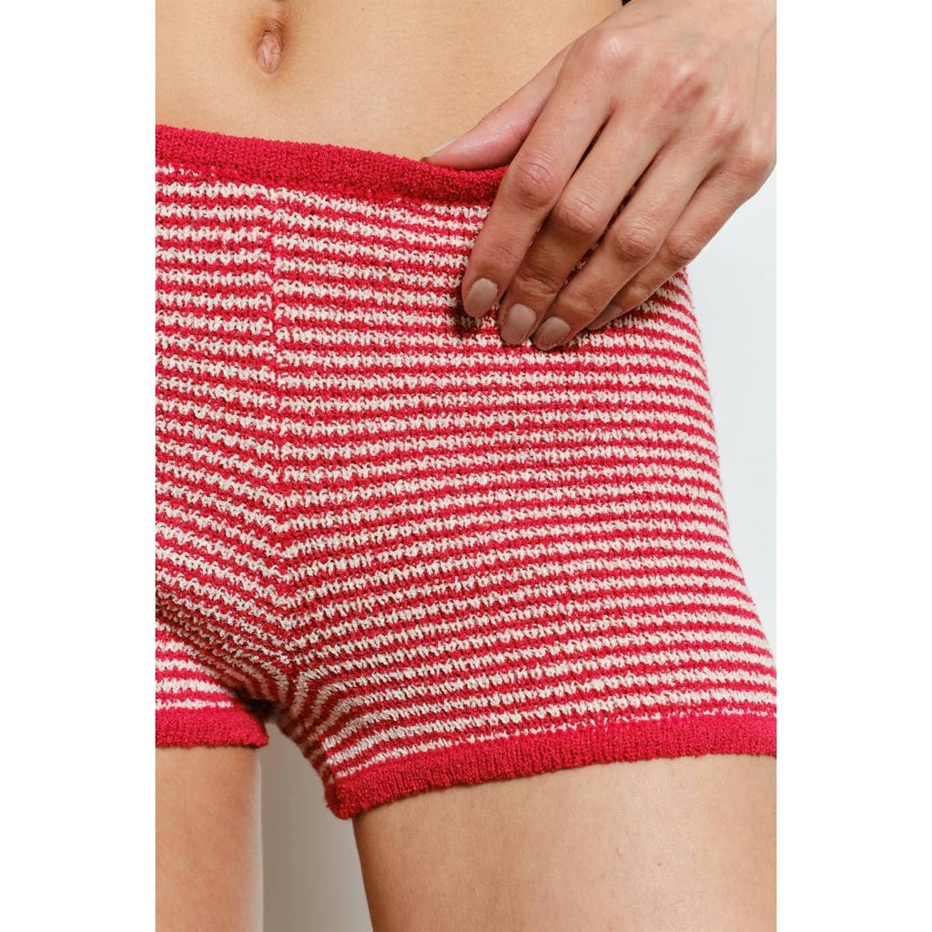 Estelle Red and White Striped Shorts