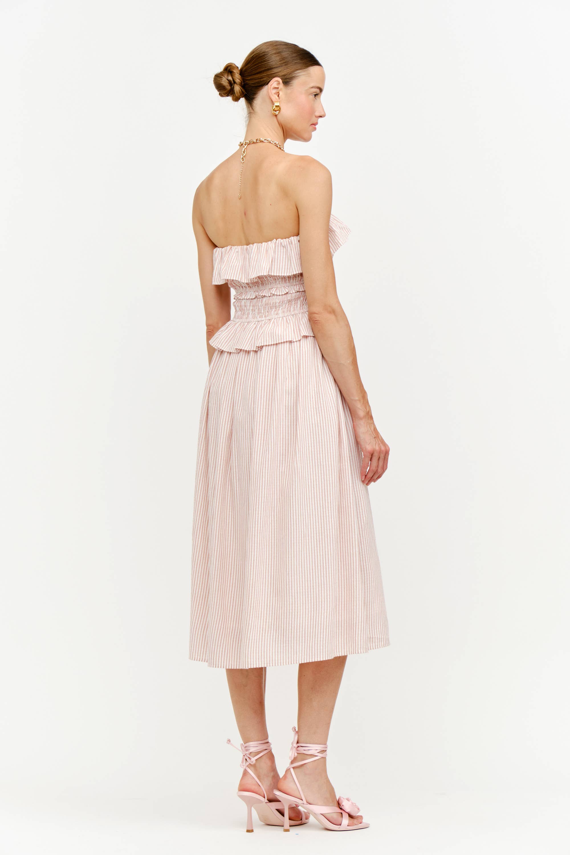 FLYNN BLUSH STRIPE DRESS