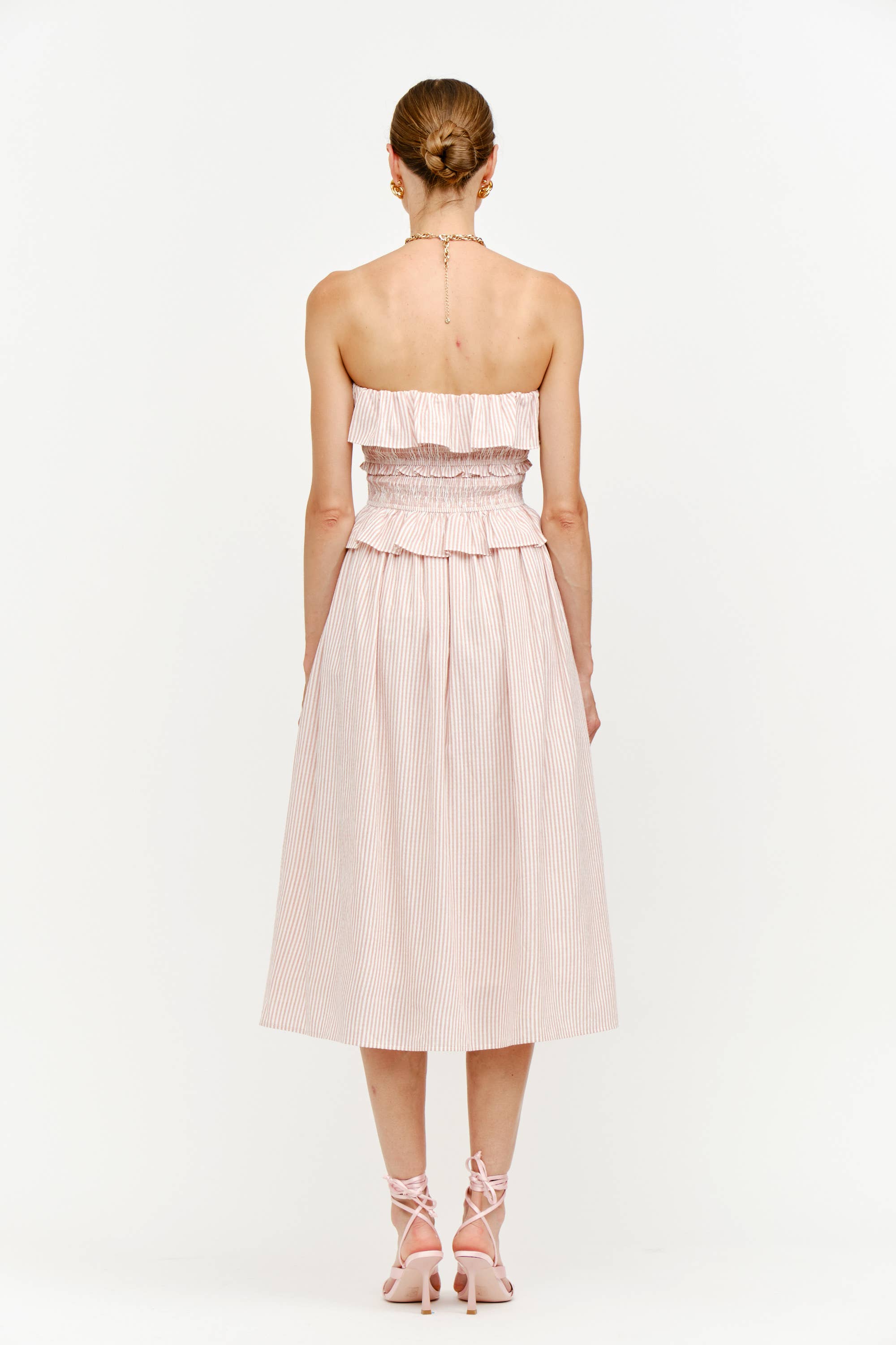 FLYNN BLUSH STRIPE DRESS