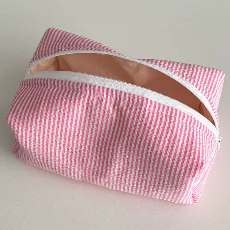 Simple Striped Color Block Cosmetic Bag