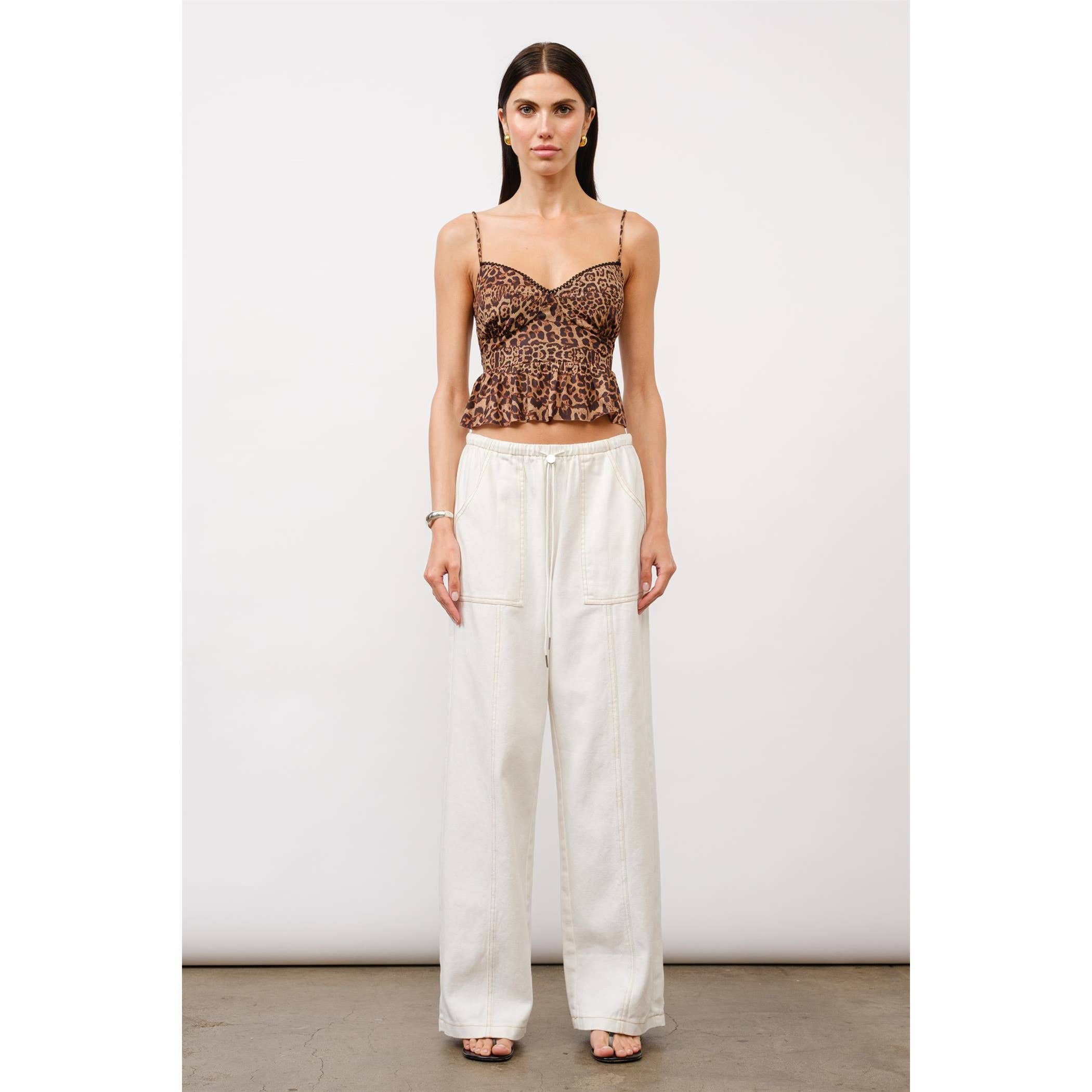 Luna Leopard-Print Mesh Top