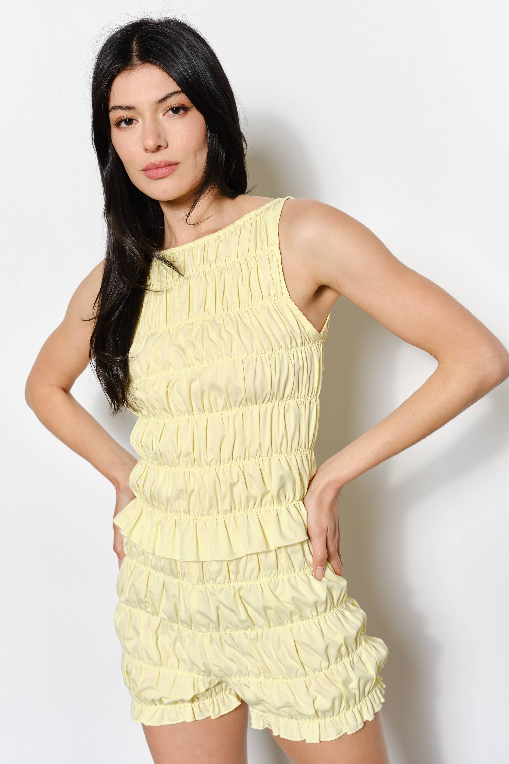 NAOMI SMOCKED TANK TOP