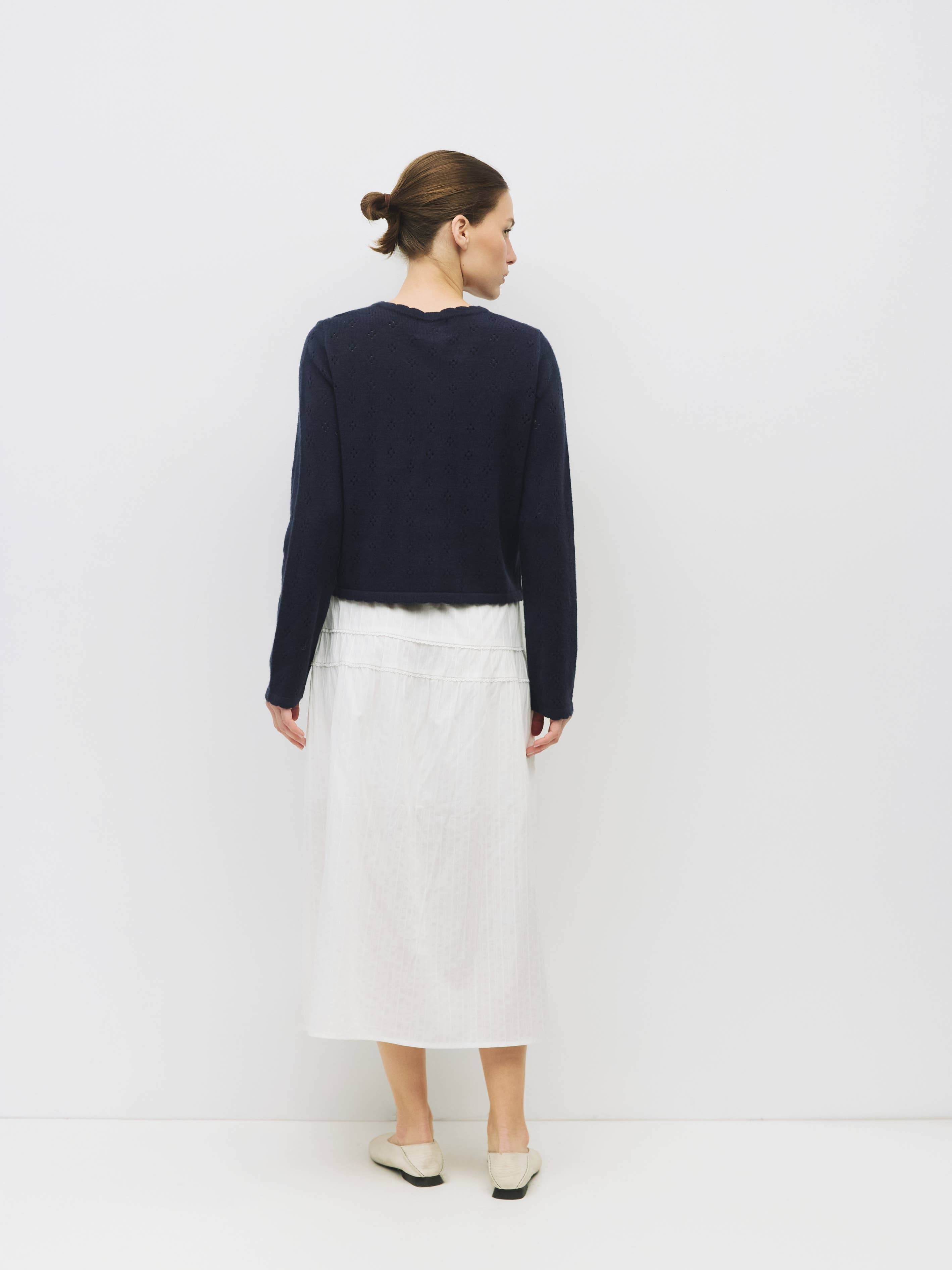 The Carmela Cardigan | Scalloped Pointelle Cardigan