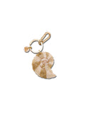 Hand-painted Spiral Shell Bag Charm + Keychain