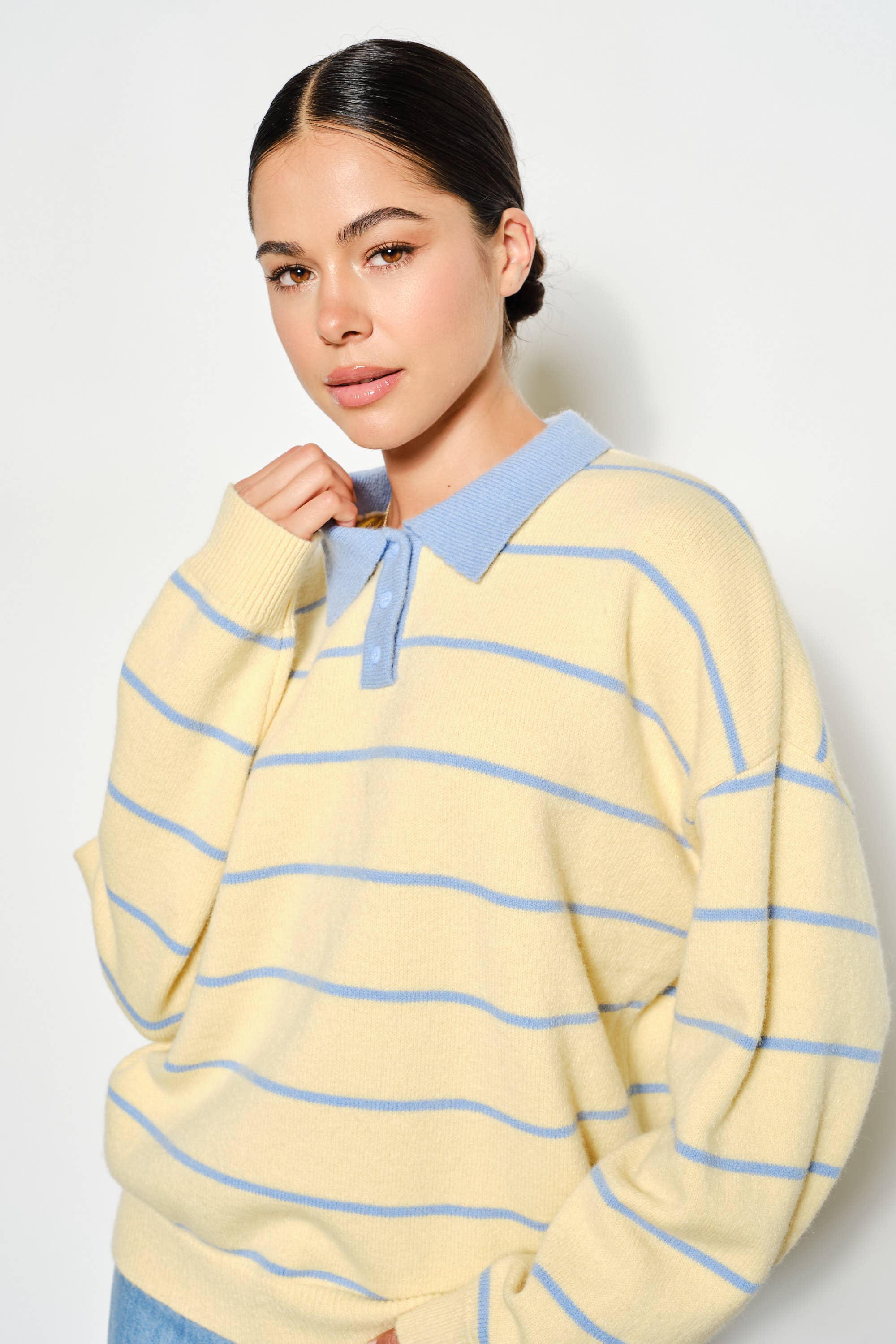JOANNA STRIPED RUGBY SWEATER