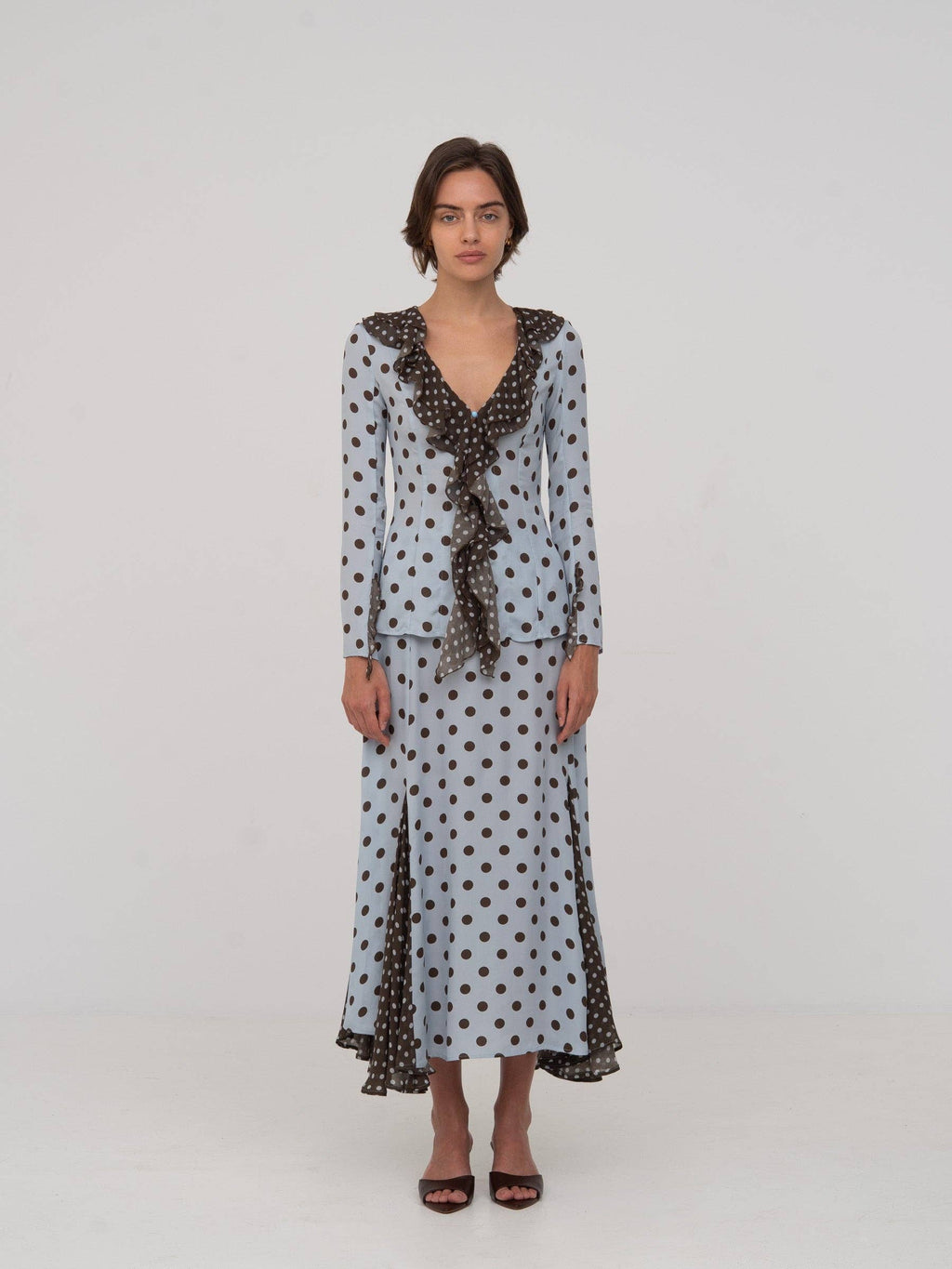 New Blue Polka Dot Blouse