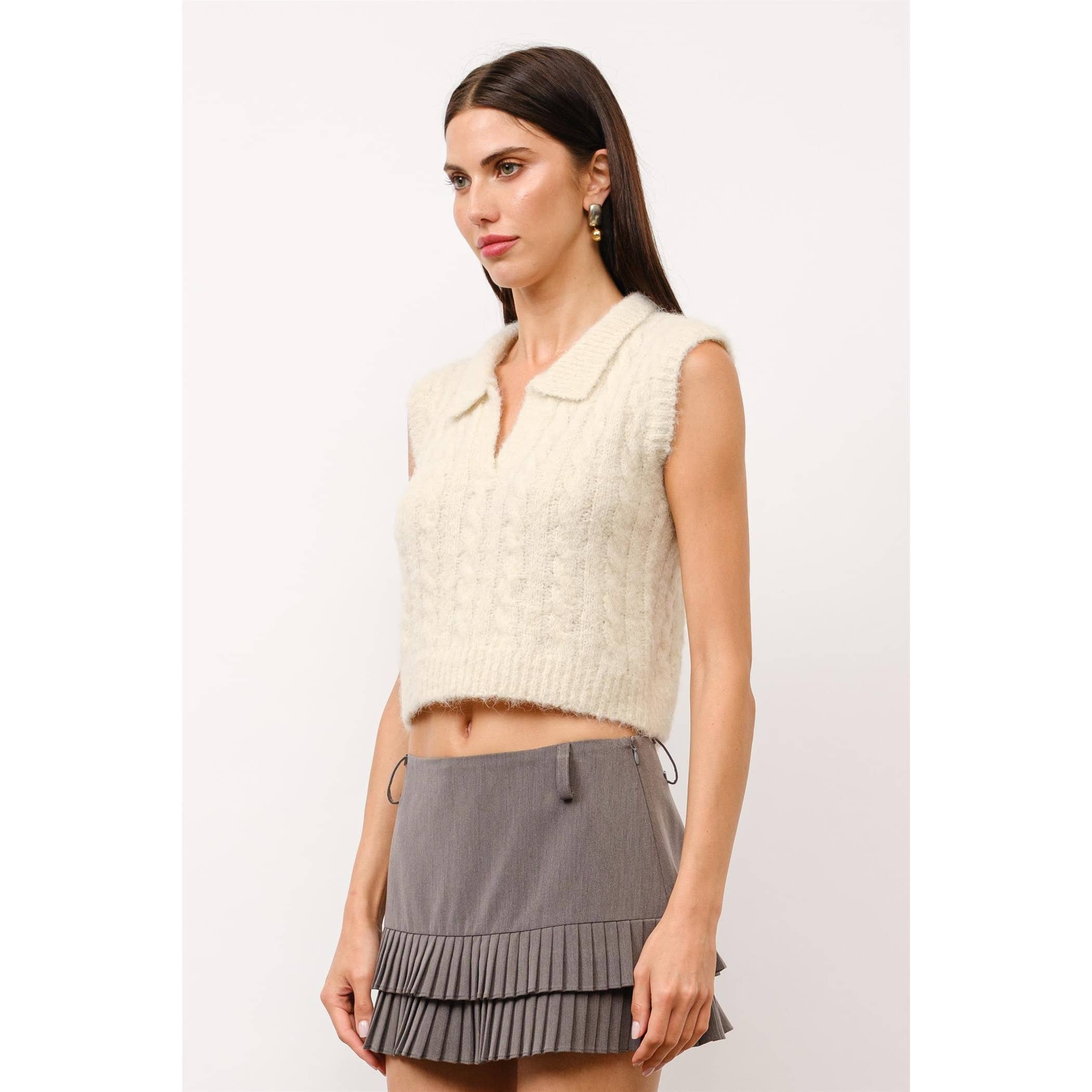 Ivy Cable Knit Sweater Vest