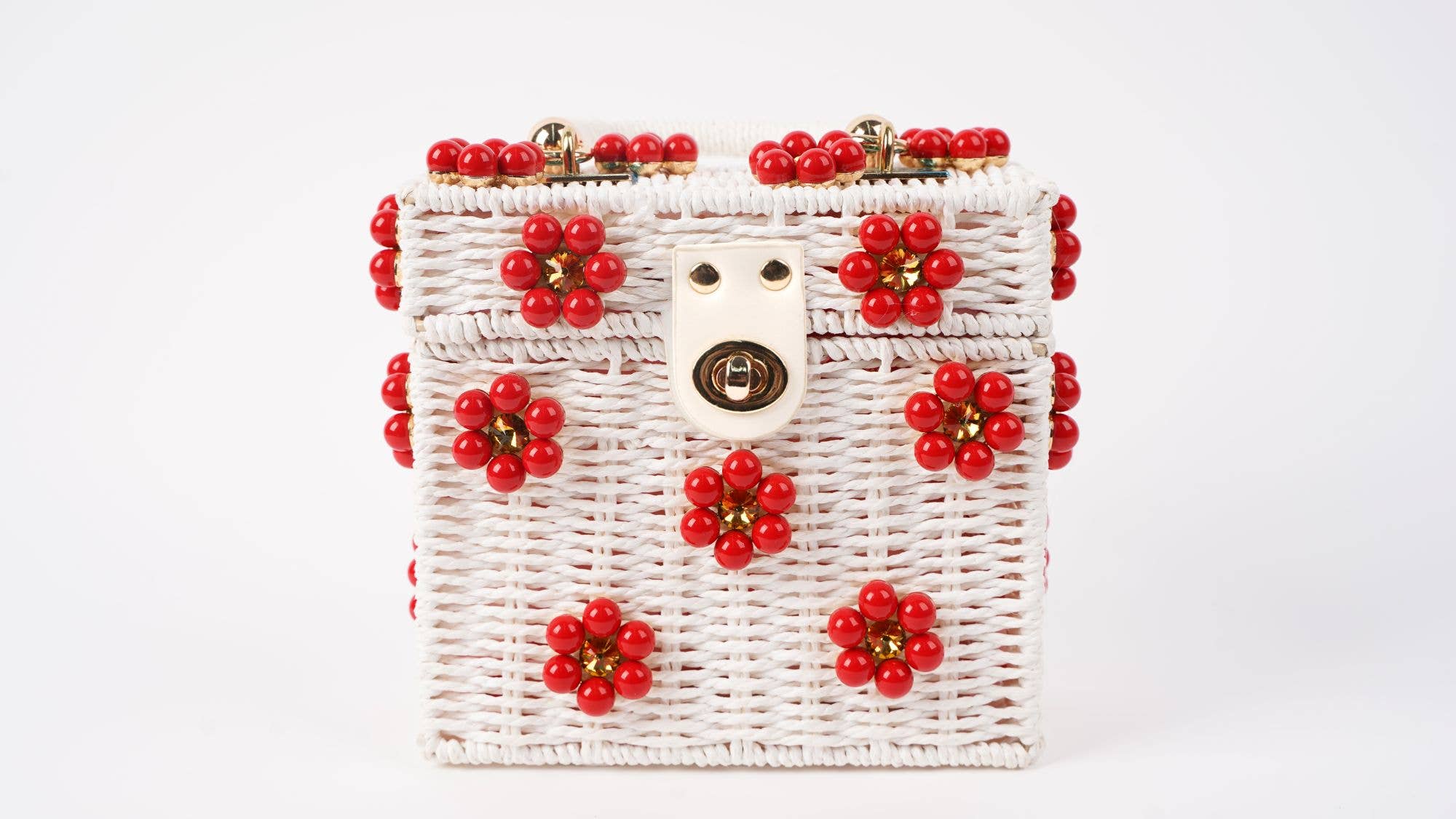 WICKER BUCKET DAISY FLOWER PURSE