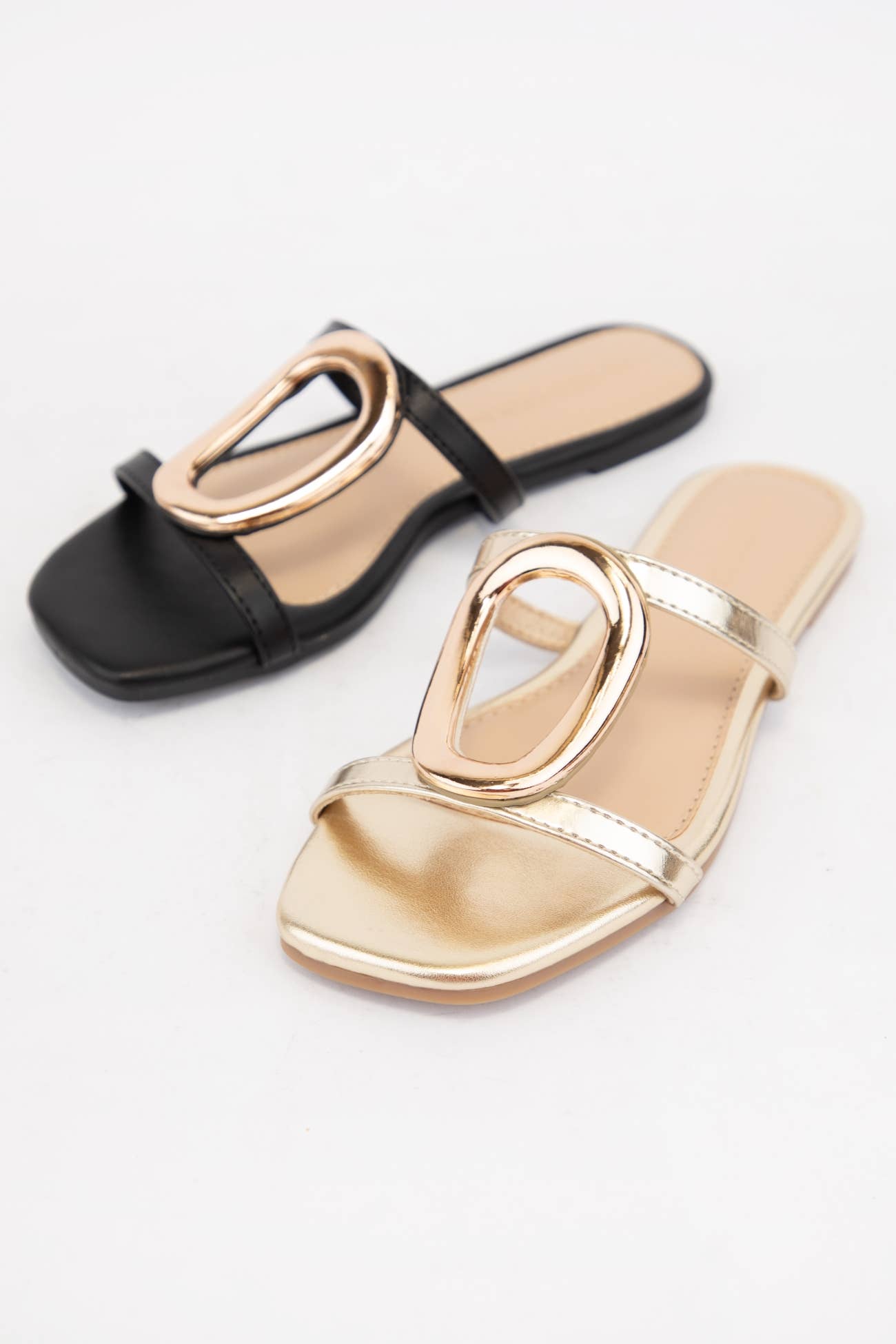 BARSA-01 GOLDEN EMBELLISHMENT DOUBLE STRAP SANDAL