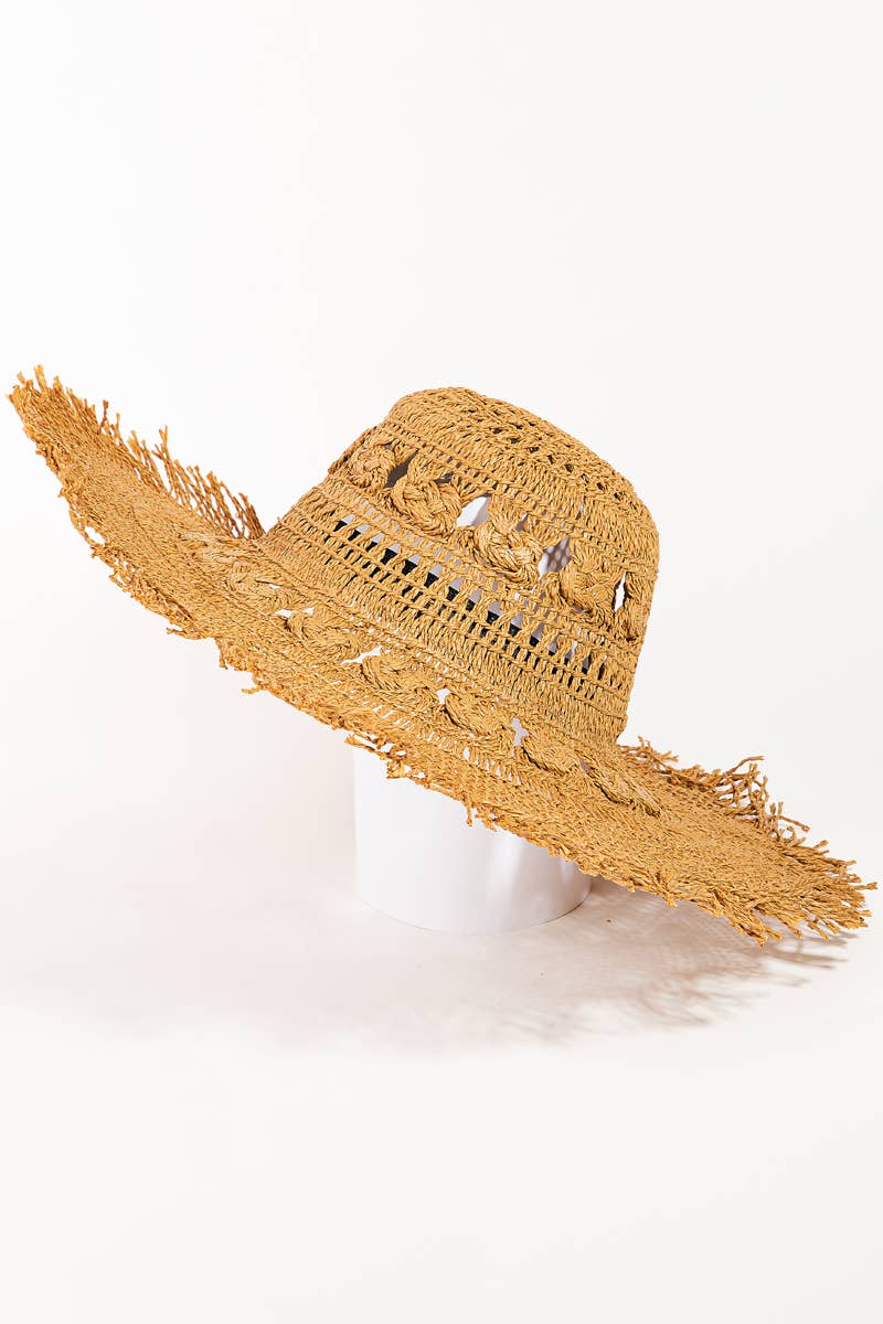 Intricate Straw Braided Sun Hat