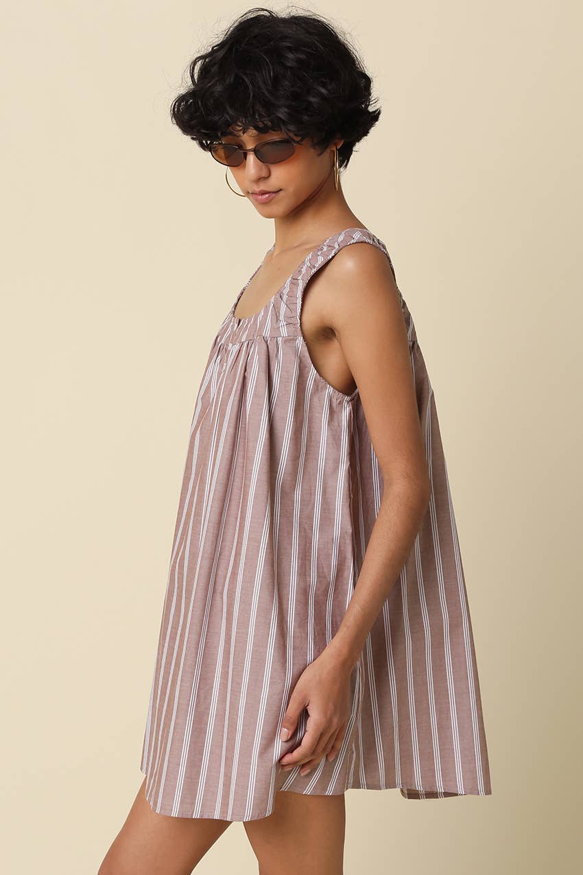 Jeane Stripe Swing Mini Dress