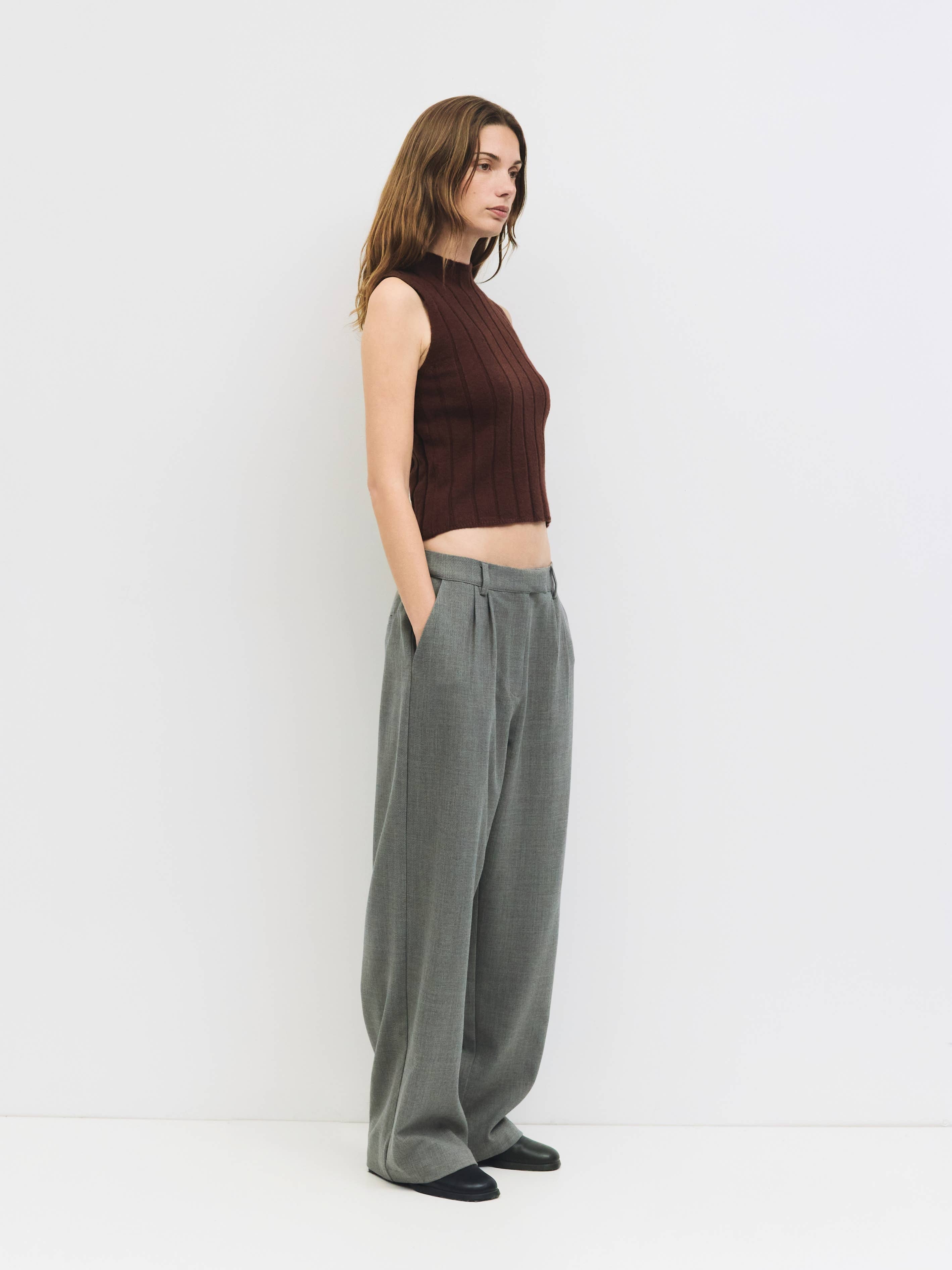 The Lorenza Top | Ribbed Mock Neck Tank Top