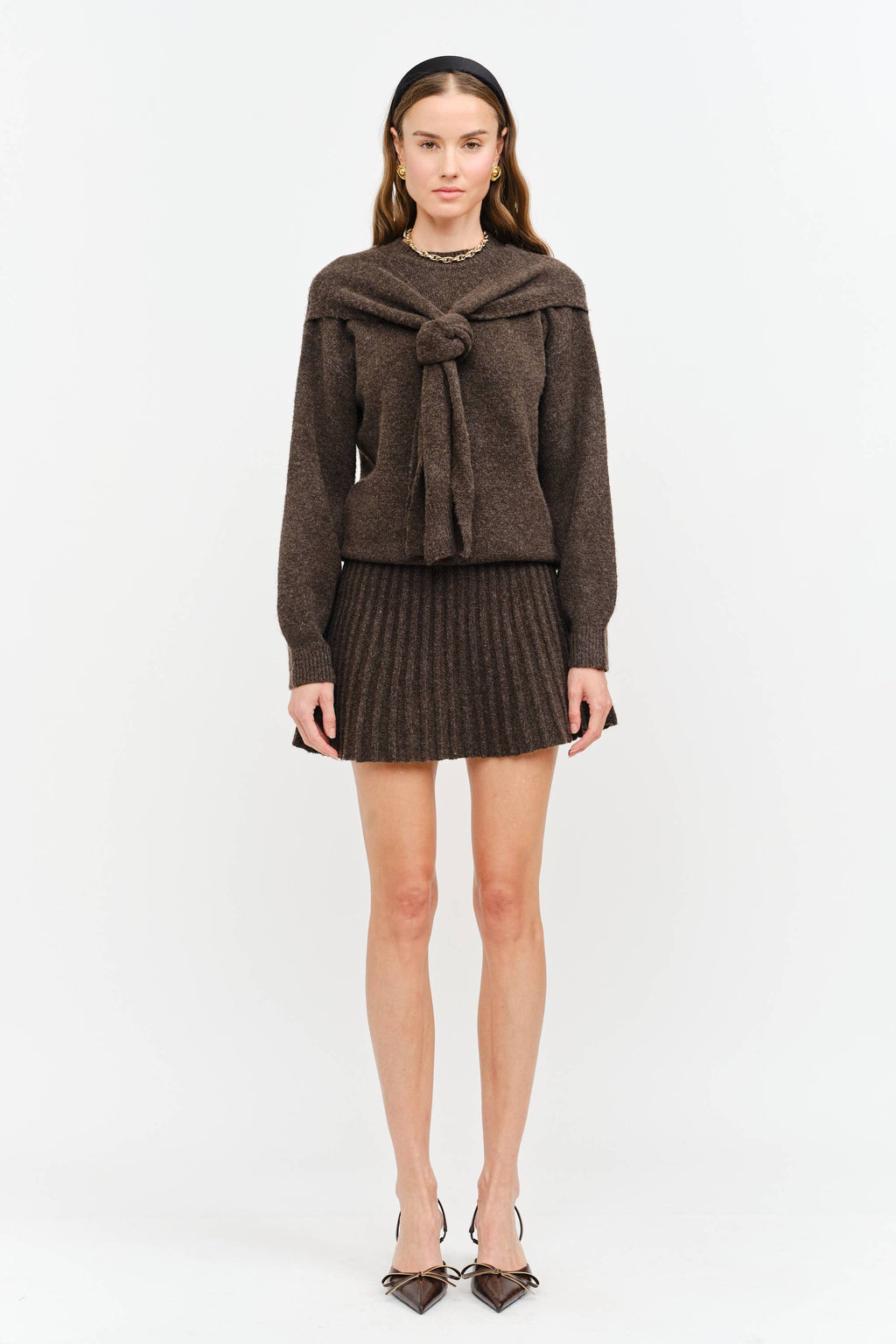 MAUDE MOCHA KNIT SKIRT