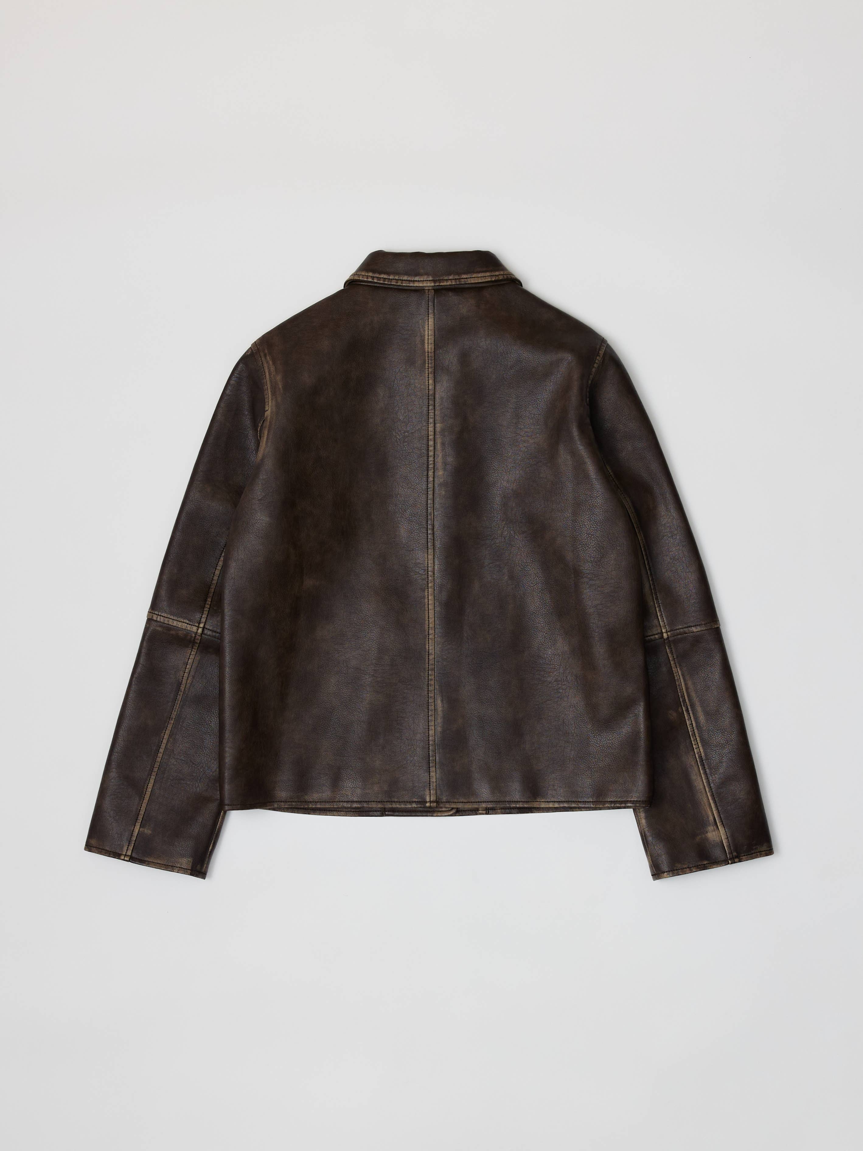 The Murph Jacket | Distressed Button-Down Leather Jacket