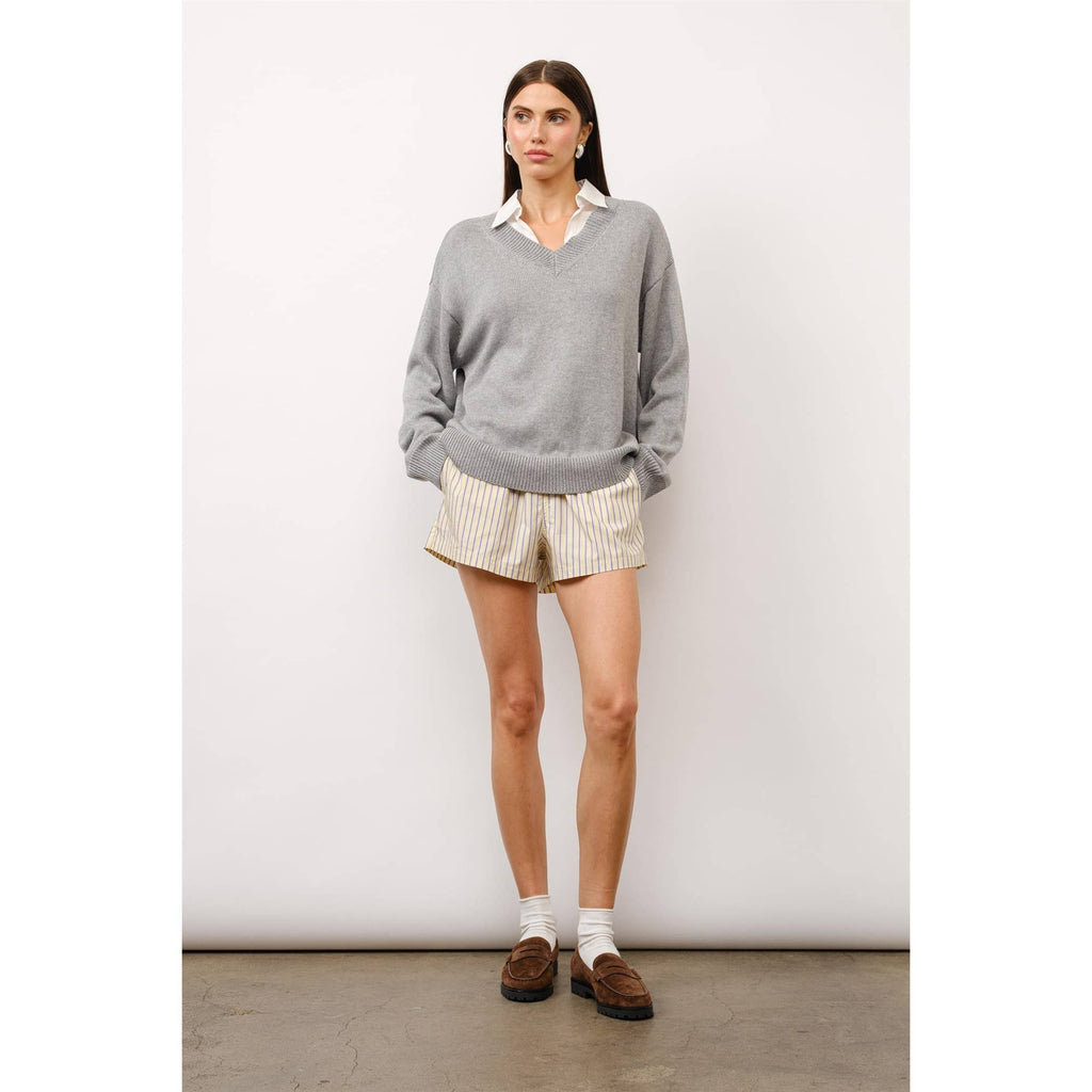 Cove Collared Two-Fer Oversized Sweater
