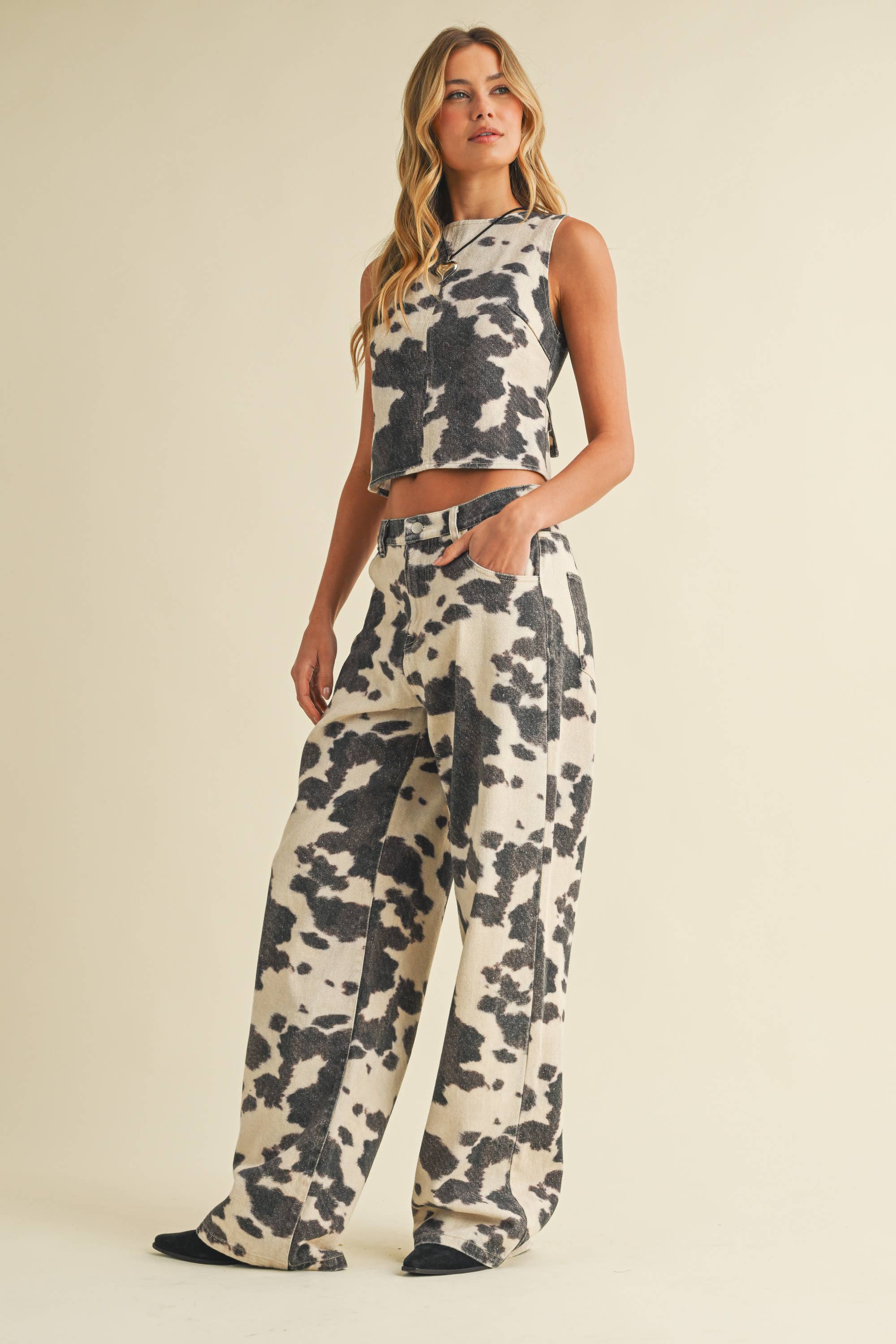 Cow Print Pants