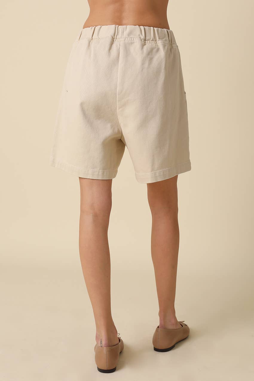 BRISA COTTON PULL-ON BERMUDA SHORTS
