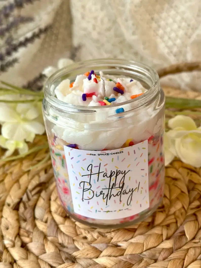 SOY WAX CUSTOM SPRINKLE BIRTHDAY CANDLE