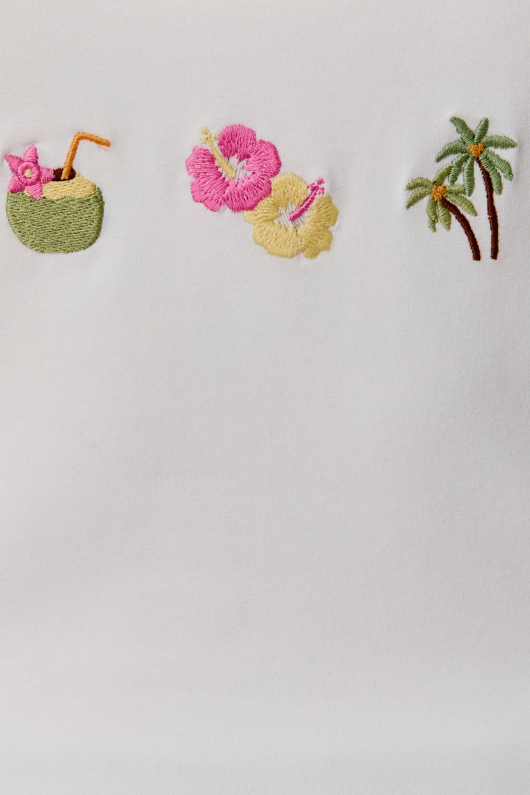 U-NECK HALTER ALOHA EMBO KNIT TOP