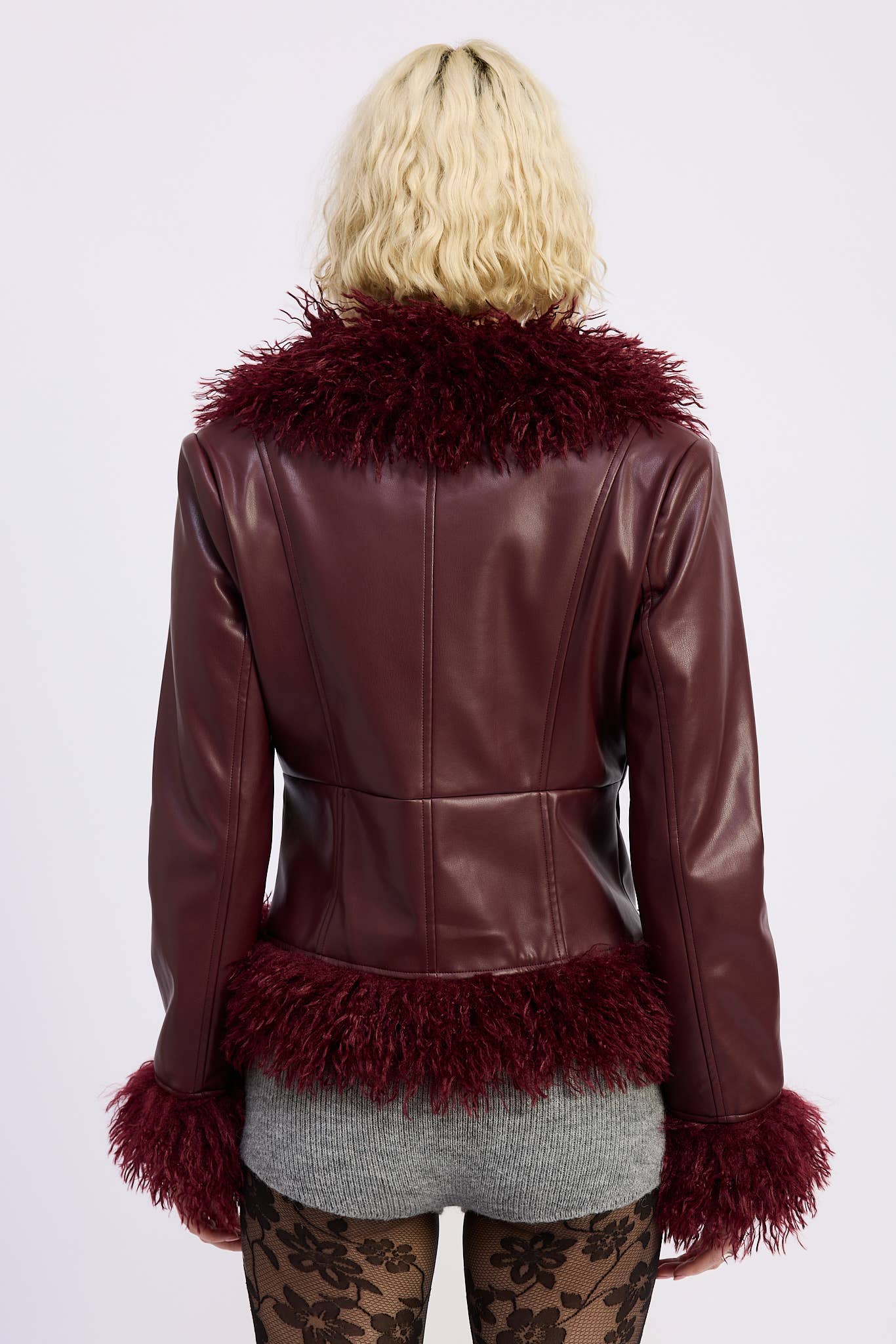 Fur and Leather Mix Media Jacket