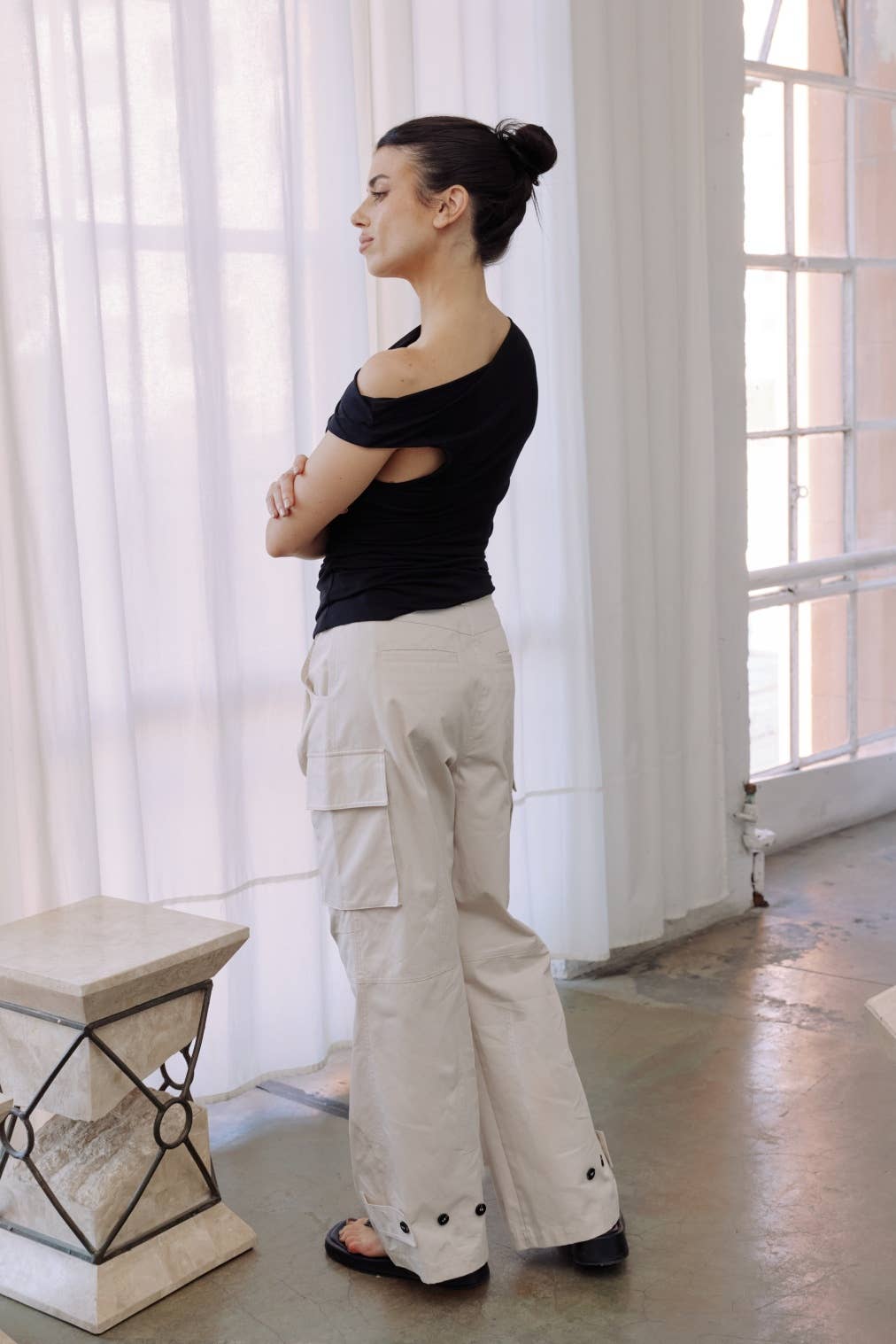 The Emilia Top | Asymmetrical Twist Shoulder Top