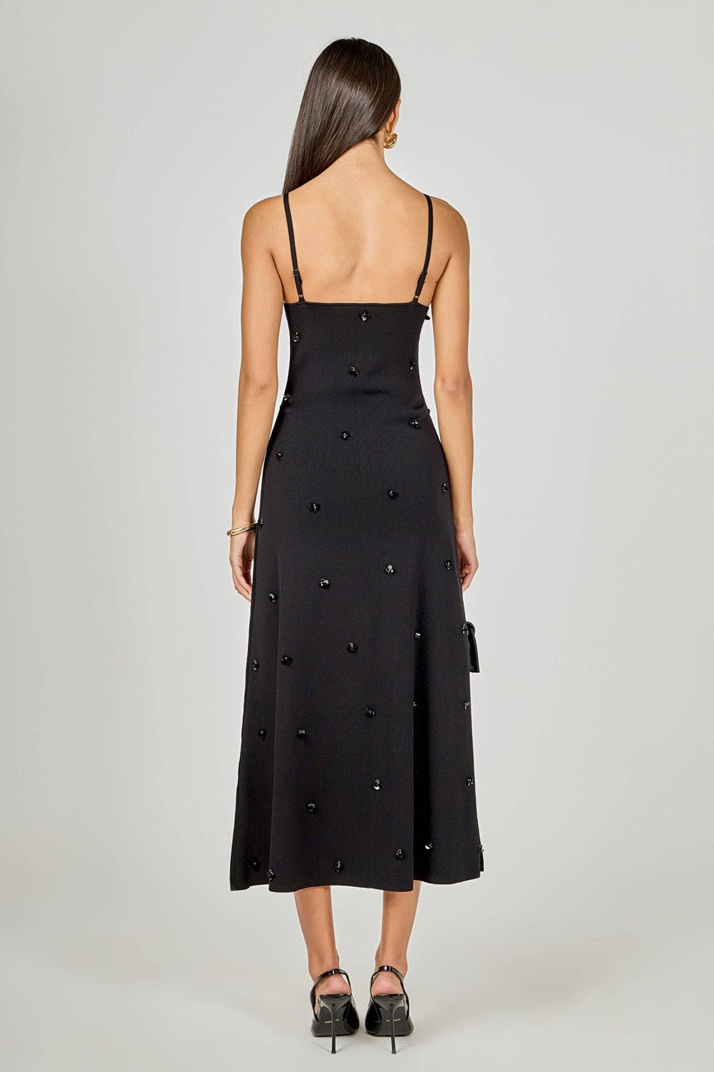 Embellished Knit Midi Dress