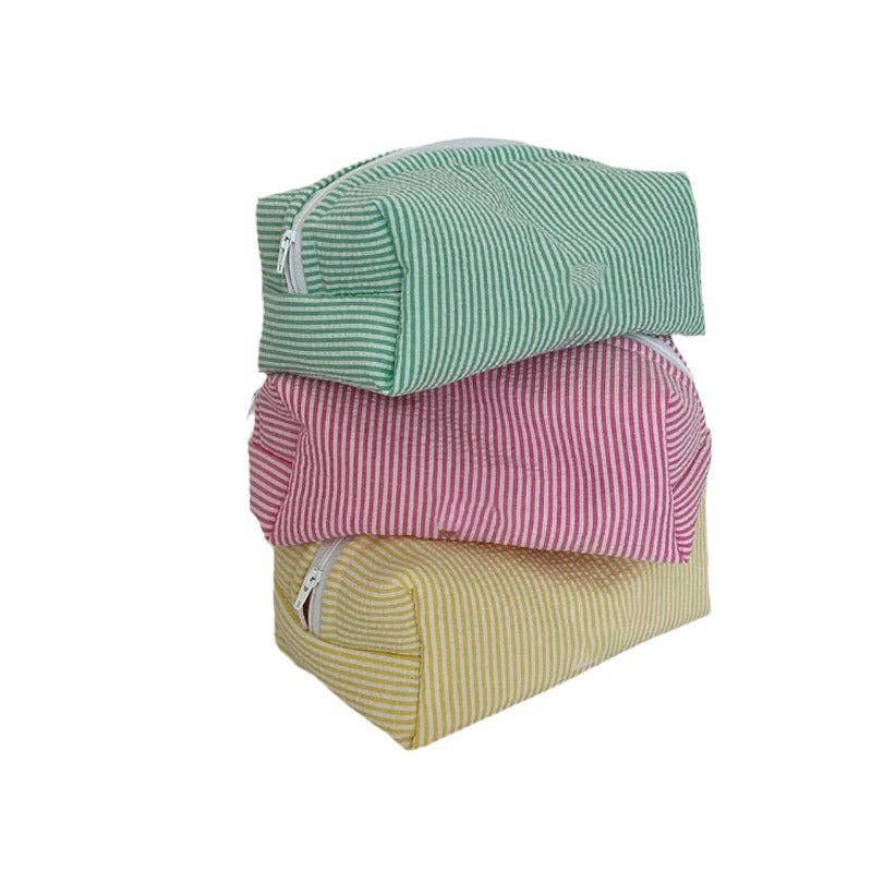 Simple Striped Color Block Cosmetic Bag